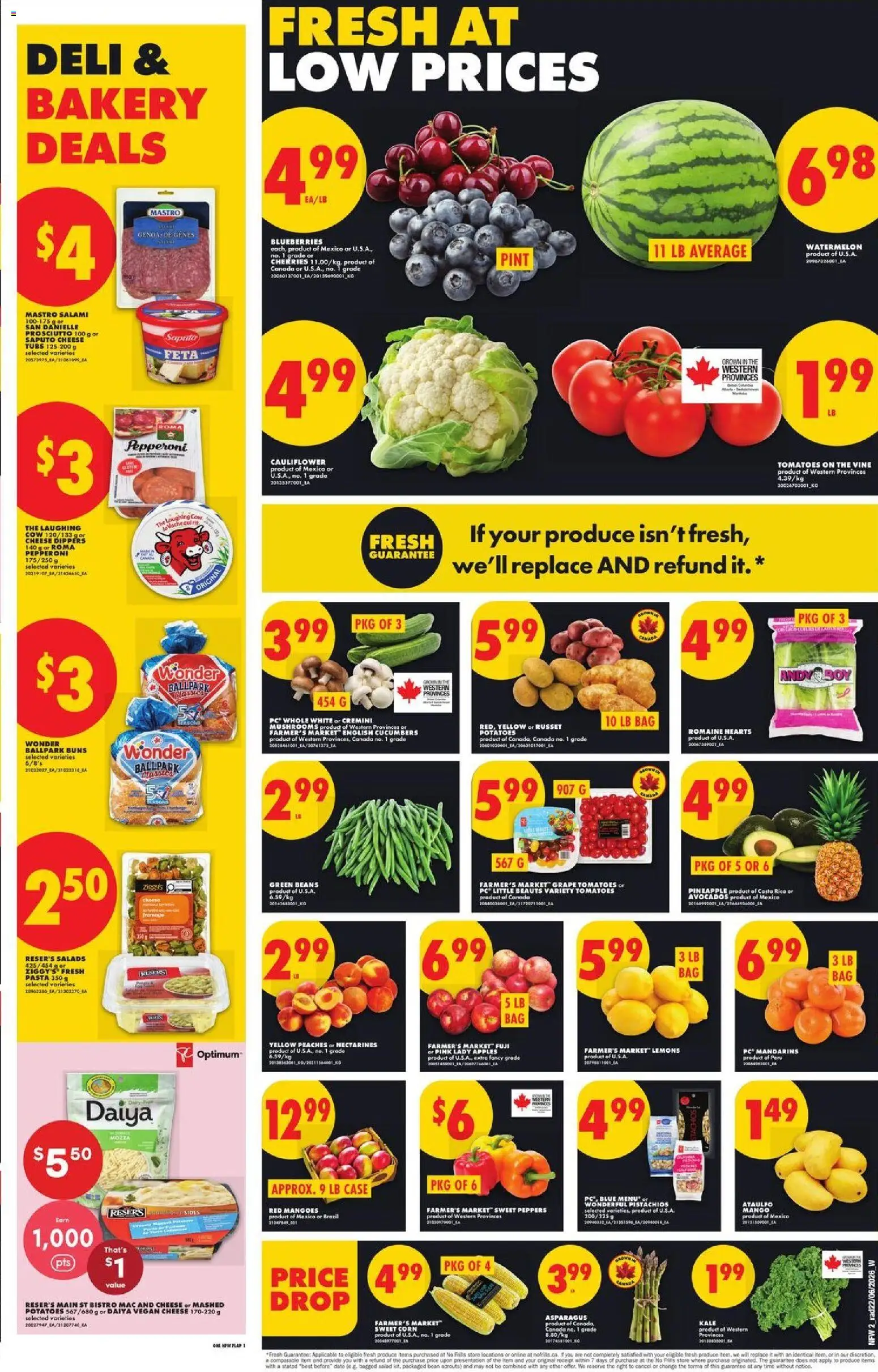 No Frills flyer valid from Jun 25, 2026 | Page: 2 | Products: Pineapple, Pasta, Potatoes, Salami