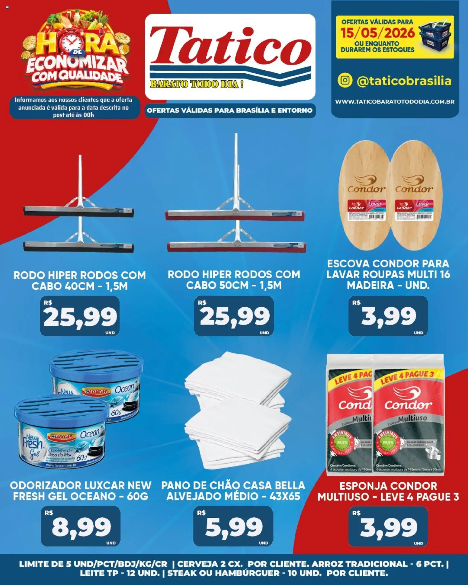 Tatico Folheto - válido de 15.05.2026 | Página: 21 | Produtos: Leite, Hambúrguer, Pano de chão, Rodo