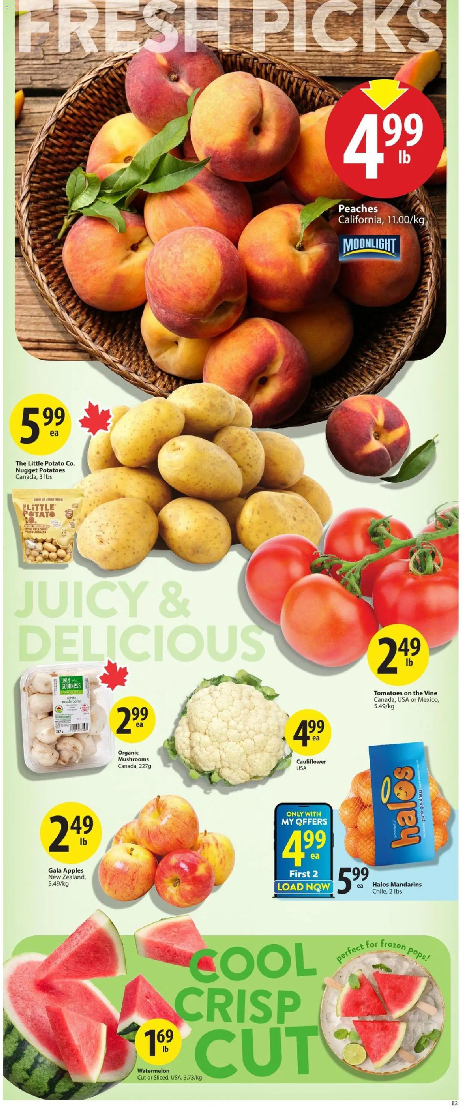 Save on foods flyer valid from Jul 2, 2026 | Page: 3 | Products: Potatoes, Apples, Tomatoes
