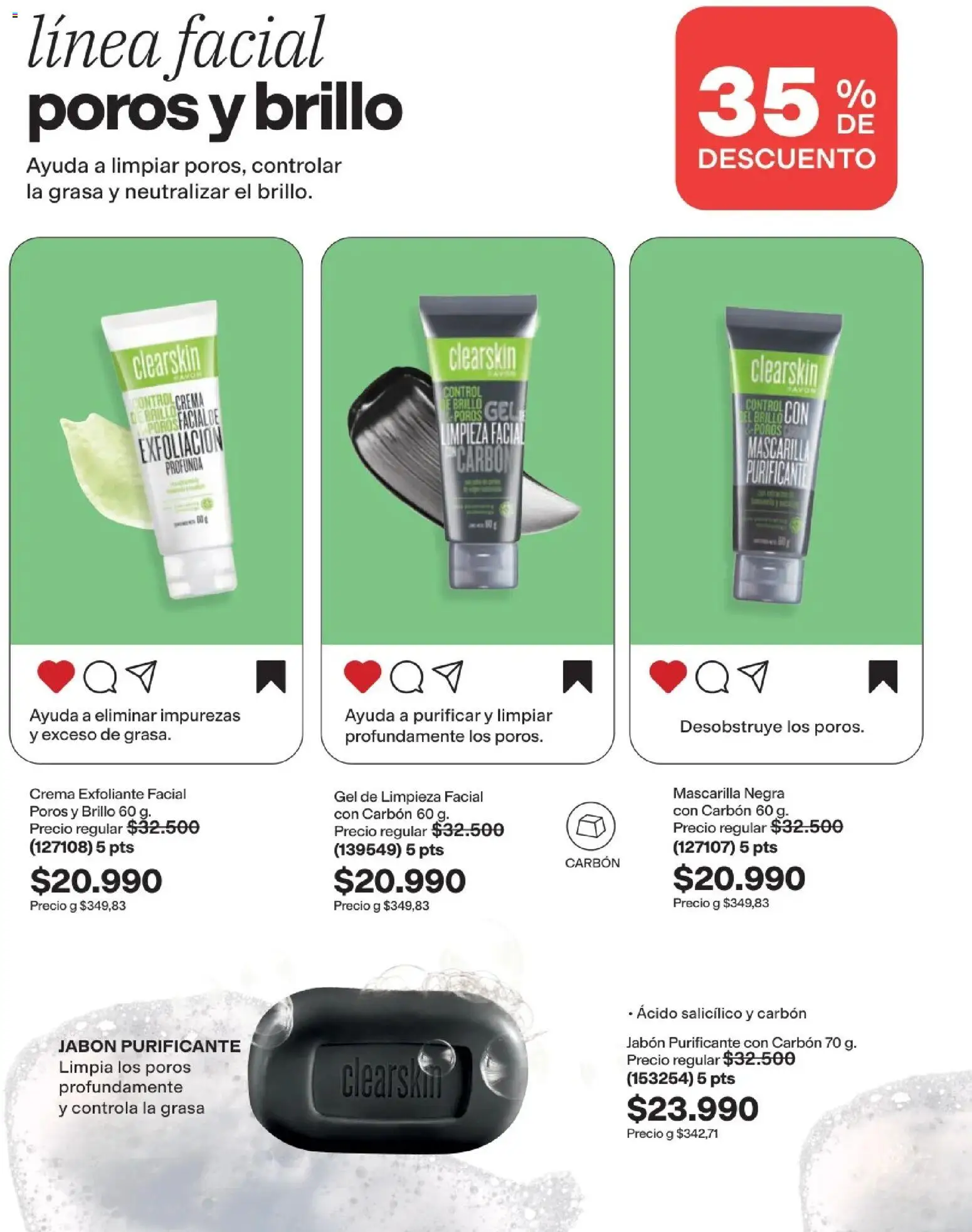 Avon revista - valida desde el 15/07/2026 | Página: 128 | Productos: Crema, Brillo, Jabón, Carbón