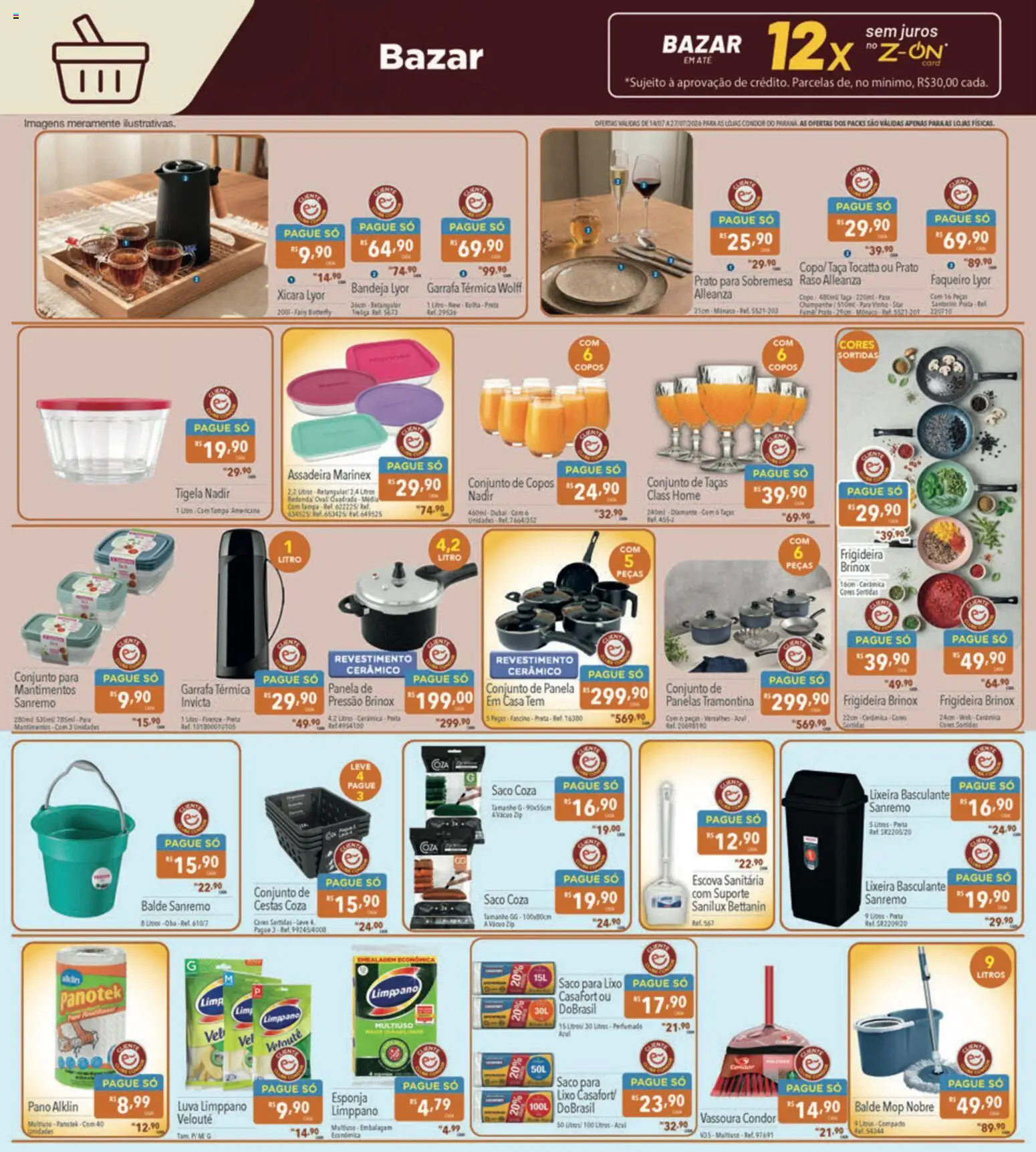 Supermercados Condor Folheto - válido de 14/07/2026 | Página: 26 | Produtos: Mop, Panela, Conjunto de panelas, Escova sanitária