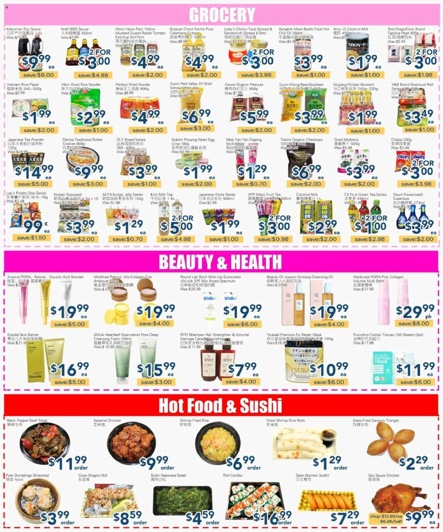 Oceans flyer valid from Aug 14, 2026 | Page: 3 | Products: Tea, Salmon, Tissues, Fanta