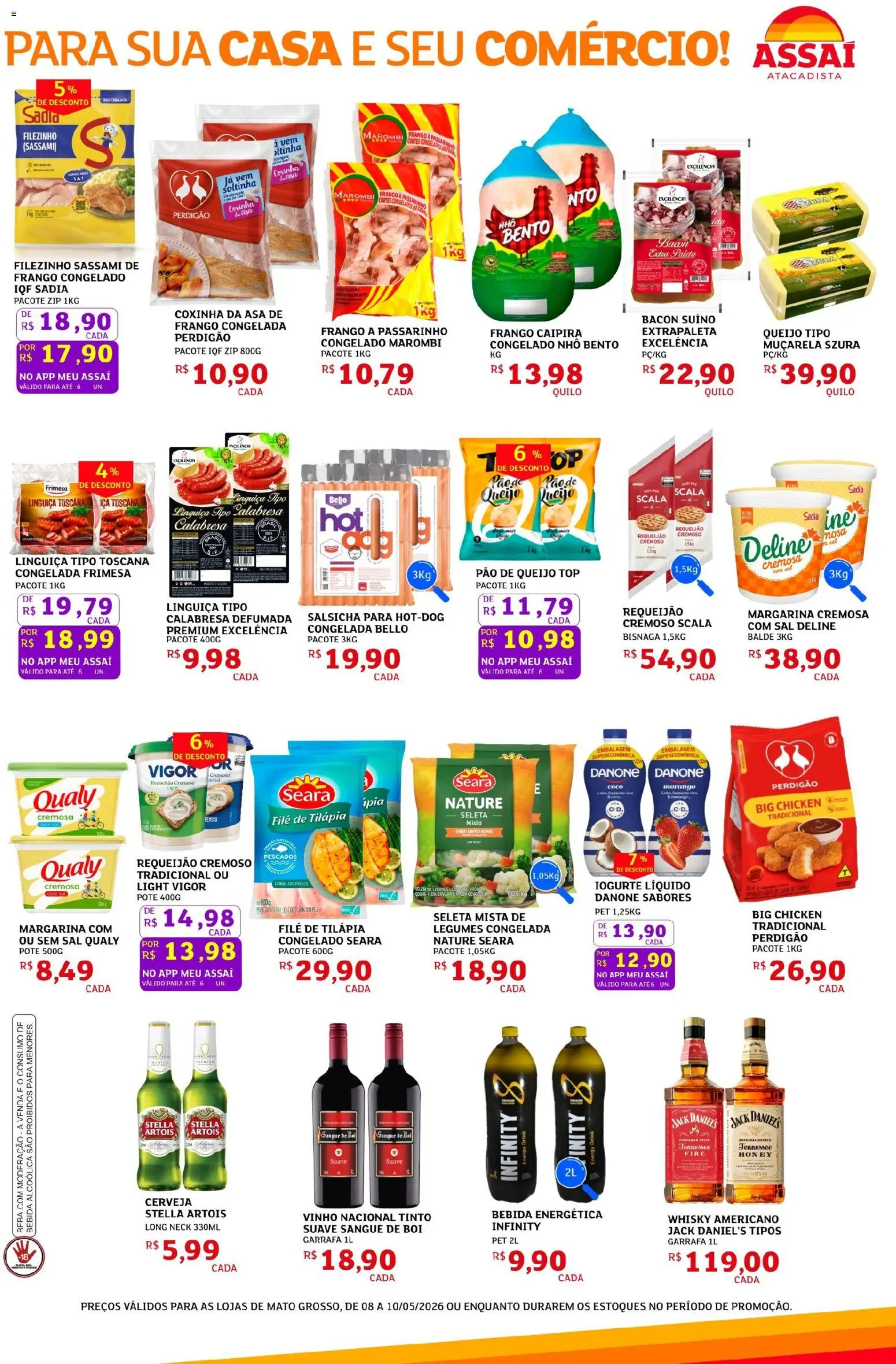 Assaí Atacadista Folheto - válido de 08.05.2026 | Página: 3 | Produtos: Iogurte, Pão, Muçarela, Balde