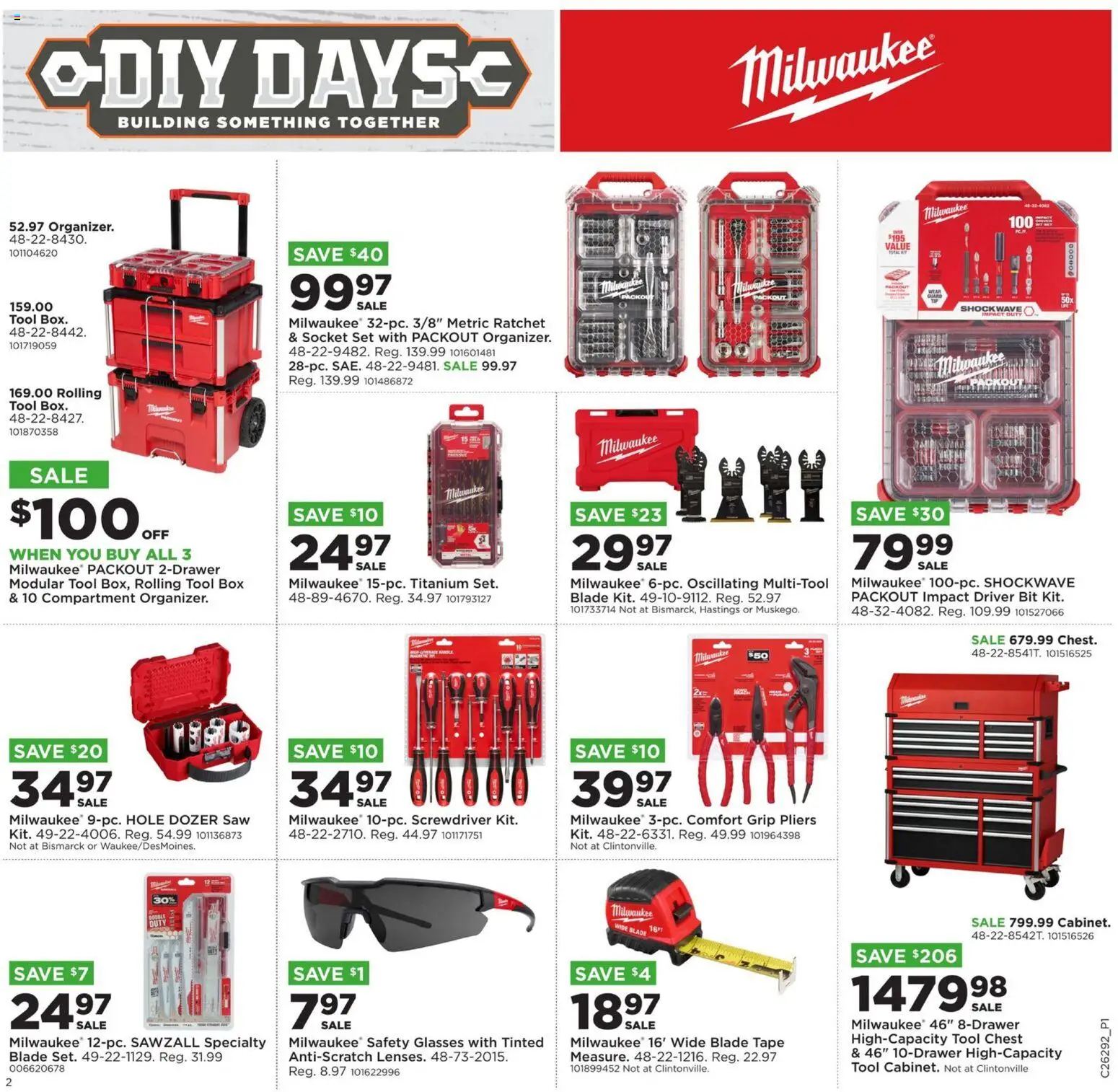 Mills Fleet Farm DIY Days - valid from 07/13/2026 | Page: 2 | Products: Socket, Box, Ratchet, Glasses