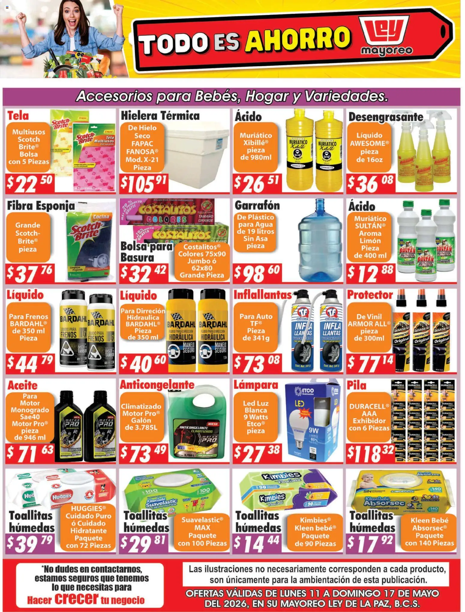 Nuevas ofertas de Casa Ley válidas en toda la República Mexicana desde el 11.05.2026. ¡Encuentra las mejores ofertas en Casa Ley folleto La Paz! | Página: 1 | Productos: Bolsa, Hielera, Desengrasante, Cocina