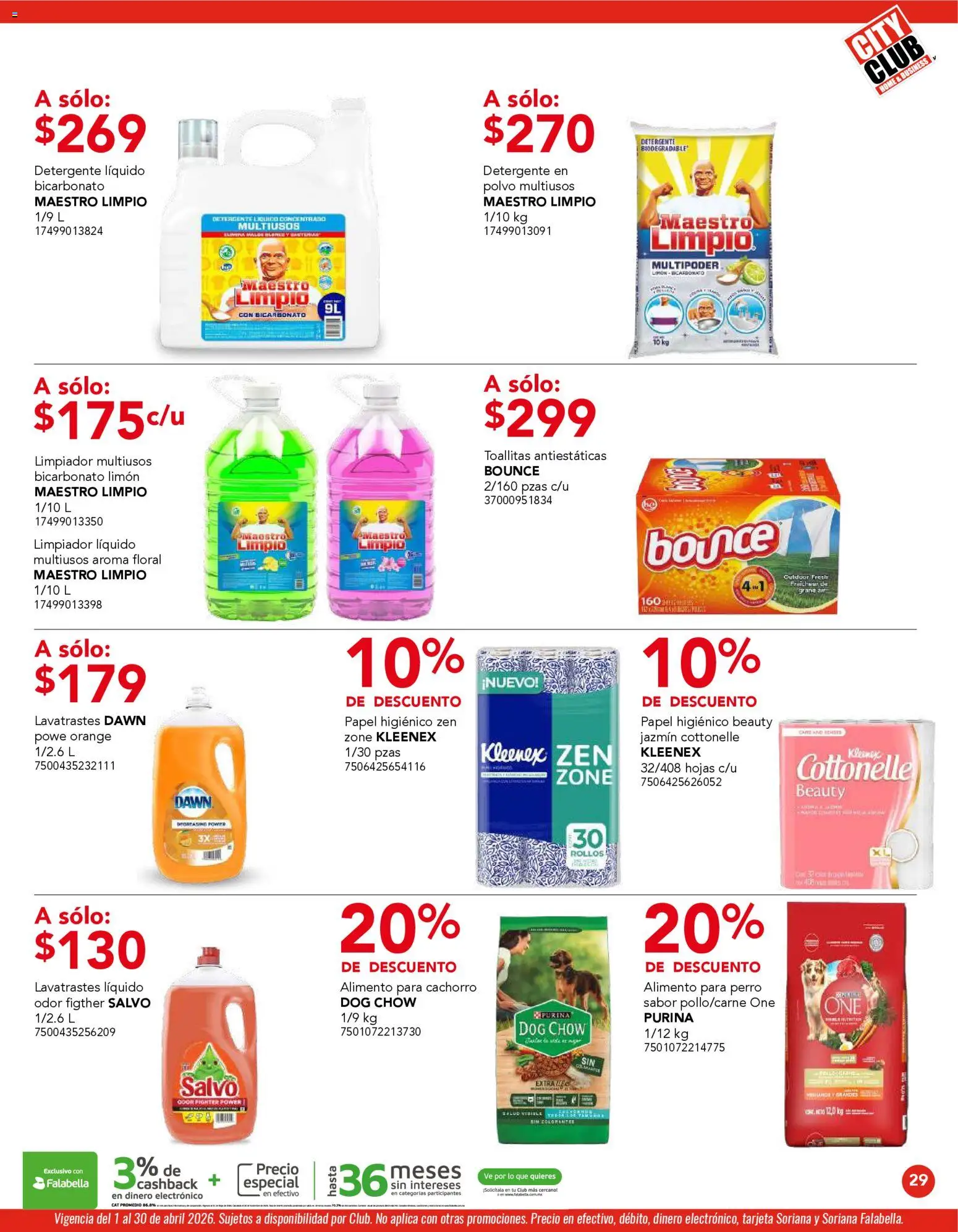 Nuevas ofertas de City Club válidas en toda la República Mexicana desde el 01.04.2026. ¡Encuentra las mejores ofertas en City Club catálogo! | Página: 29 | Productos: Limón, Limpiador, Papel higiénico, Polvo