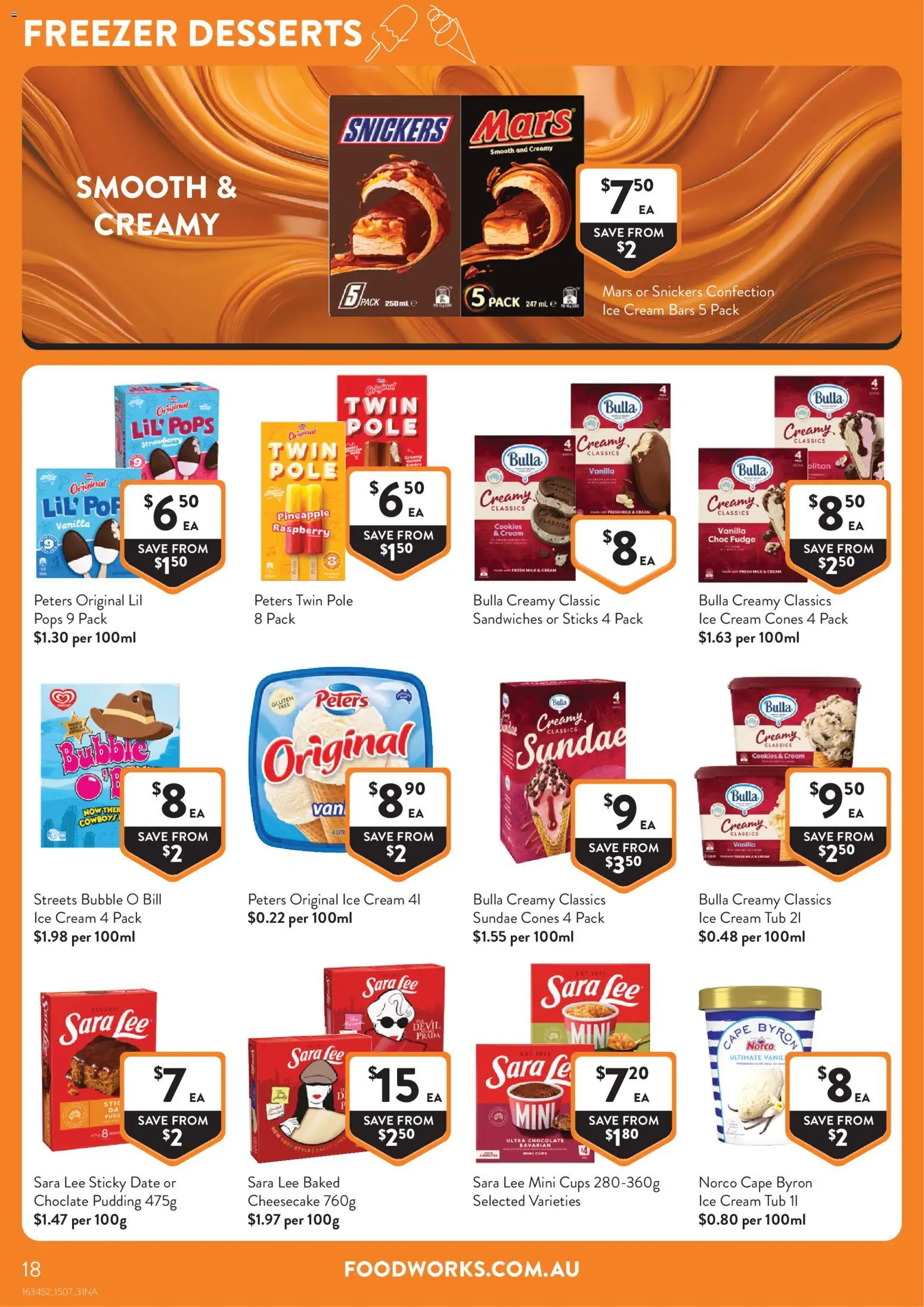 Foodworks catalogue - valid from 15/07/2026 | Page: 18 | Products: Pineapple, Cream, Snickers, Ice