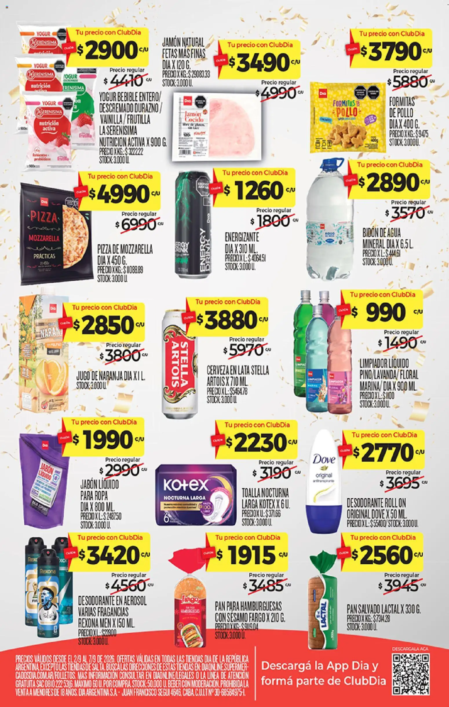 Supermercado DIA - Especial Club Dia │ válido desde el 01/09/2026 | Página: 2 | Productos: Pollo, Jugo de naranja, Sésamo, Yogur descremado