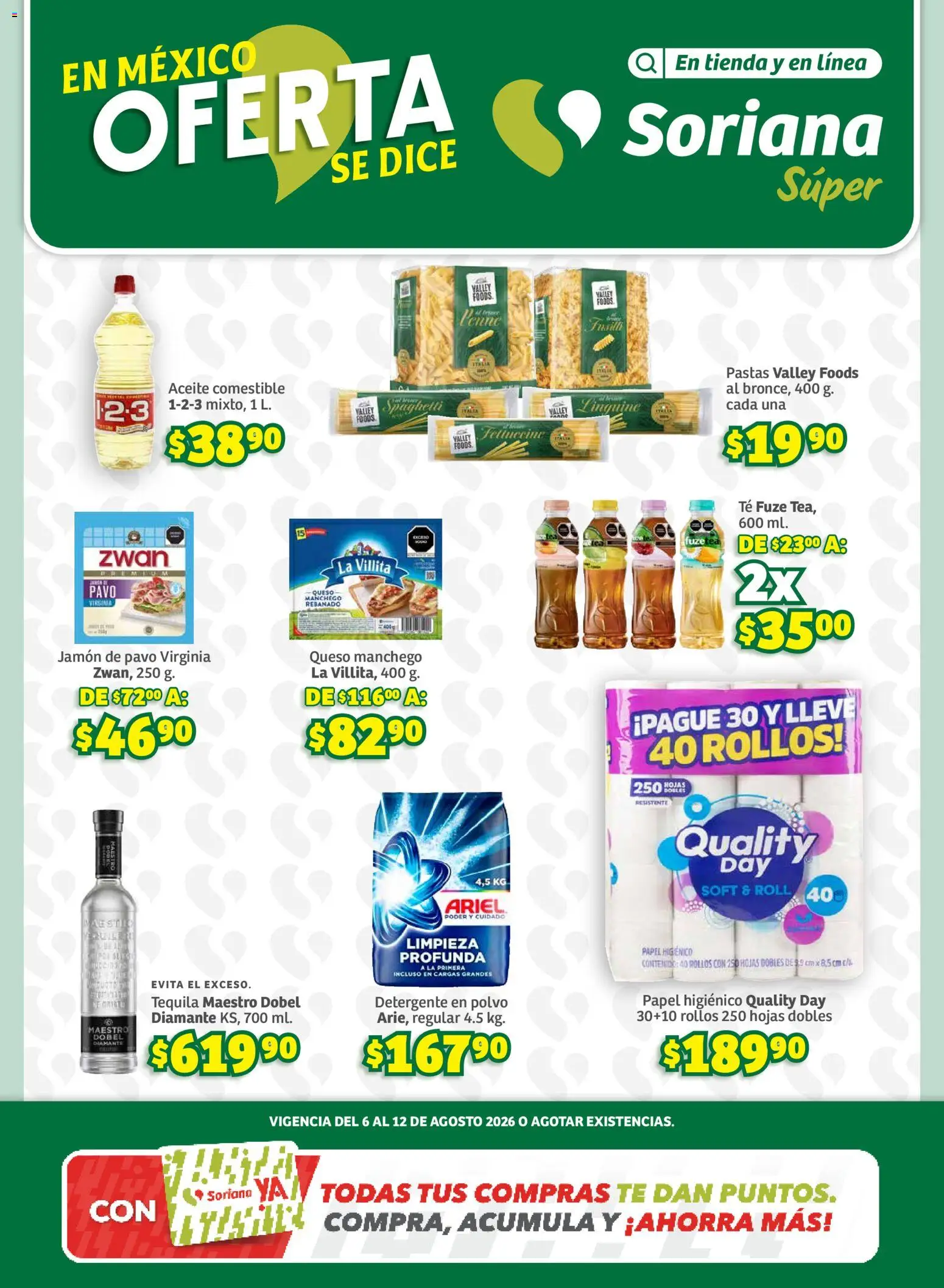 Nuevas ofertas de Soriana válidas en toda la República Mexicana desde el 06/08/2026. ¡Encuentra las mejores ofertas en Soriana Oferta se dice Soriana Súper Nacional! | Página: 1