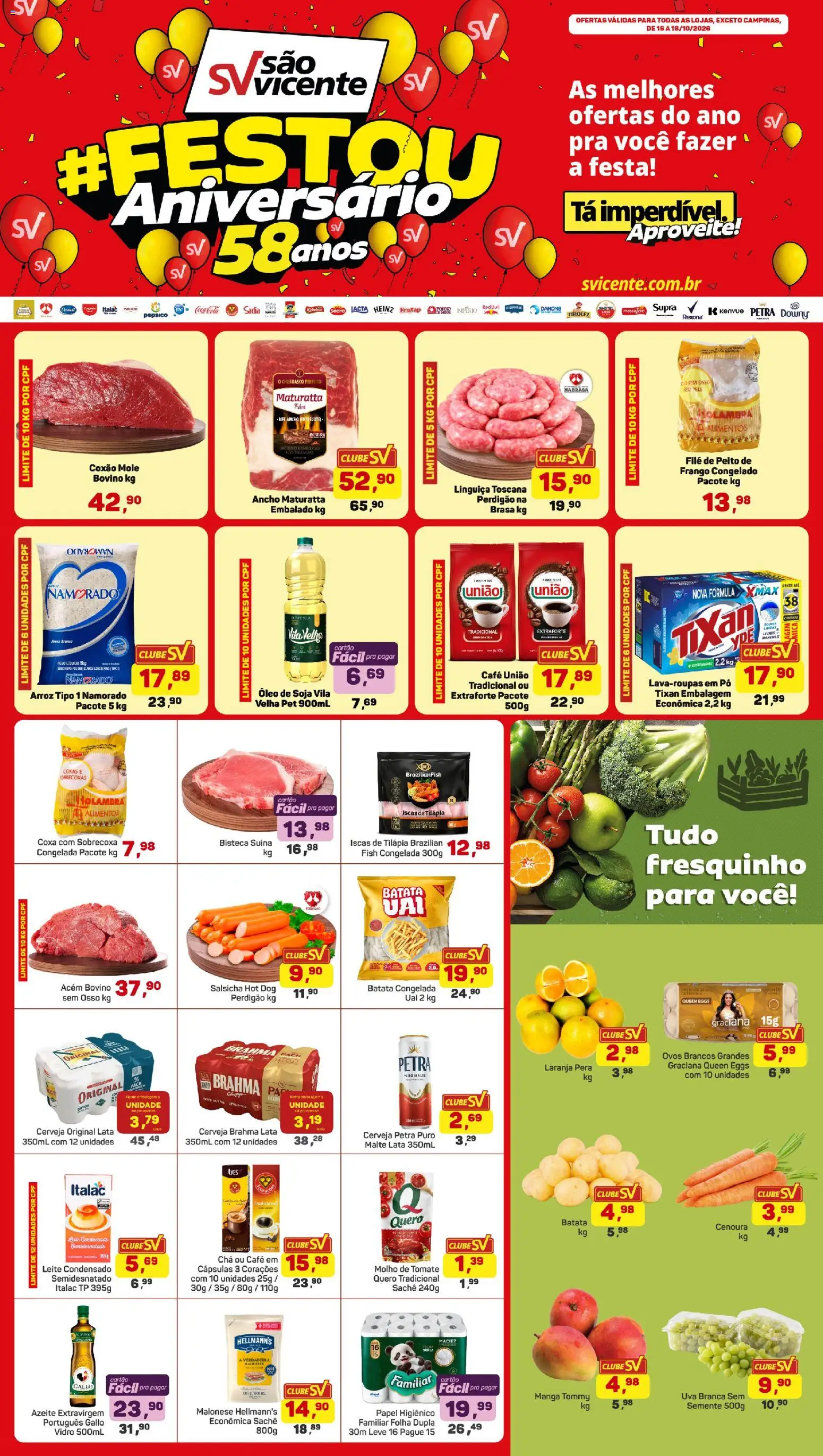 Supermercados São Vicente Folheto - válido de 16/10/2026 | Página: 1