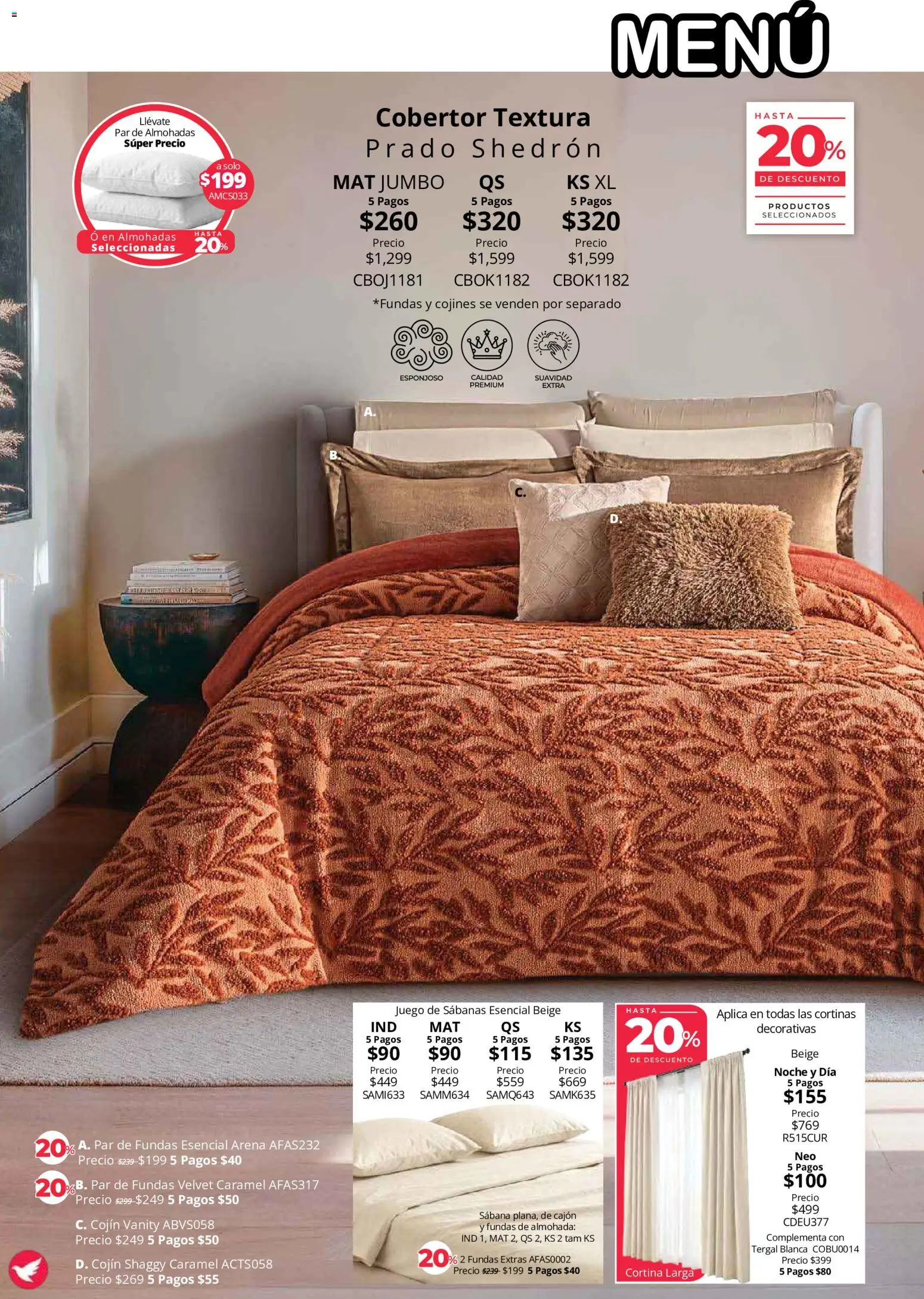 Nuevas ofertas de Colchas Concord válidas en toda la República Mexicana desde el 01/08/2026. ¡Encuentra las mejores ofertas en Colchas Concord catálogo Colección Cobertor! | Página: 45 | Productos: Cobertor, Juego, Almohada, Cortinas