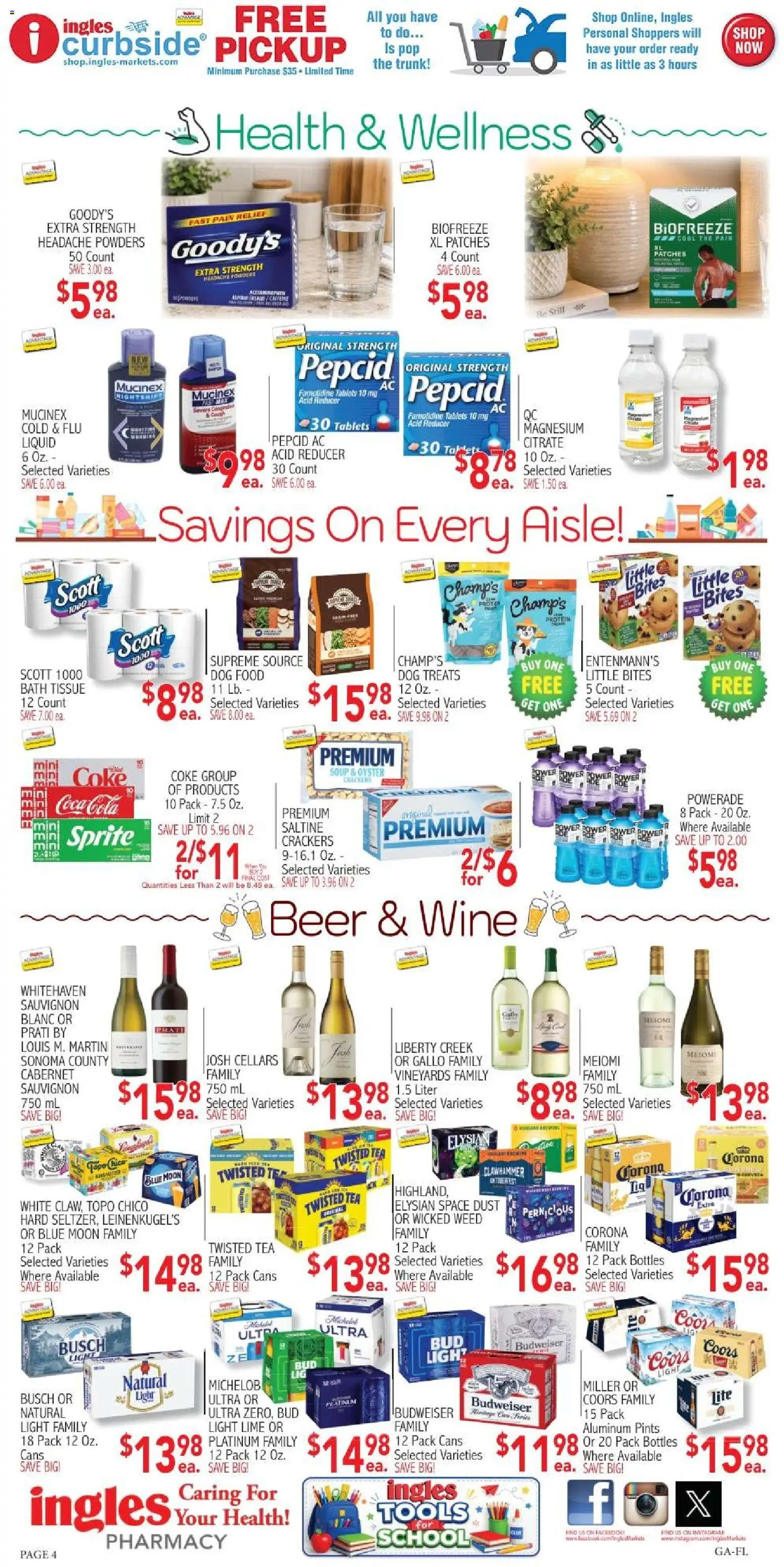 Ingles Weekly Ad - valid from 09/16/2026 | Page: 4 | Products: Crackers, Dog Treats, Beer, Lime