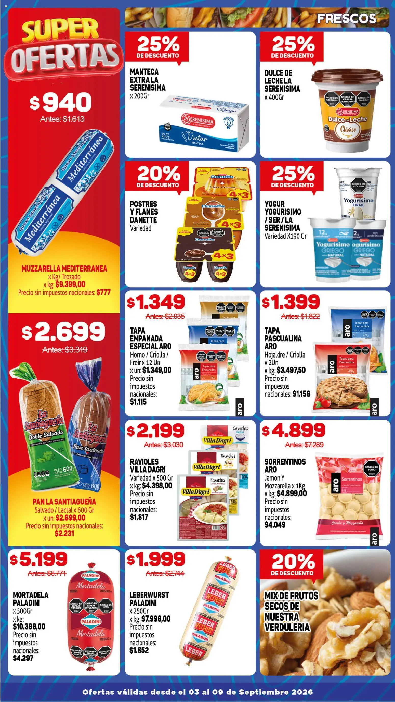 Makro Ofertas │ válido desde el 03/09/2026 | Página: 3 | Productos: Dulce de leche, Manteca, Yogur, Ravioles