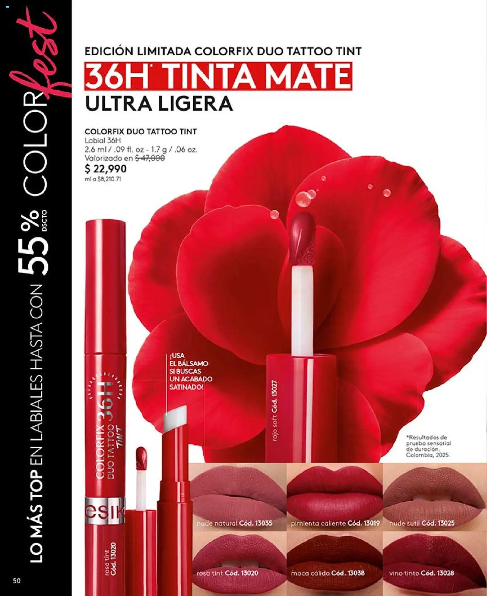 Ésika revista - valida desde el 17/07/2026 | Página: 50 | Productos: Pimienta, Bálsamo, Brazo de reina, Top