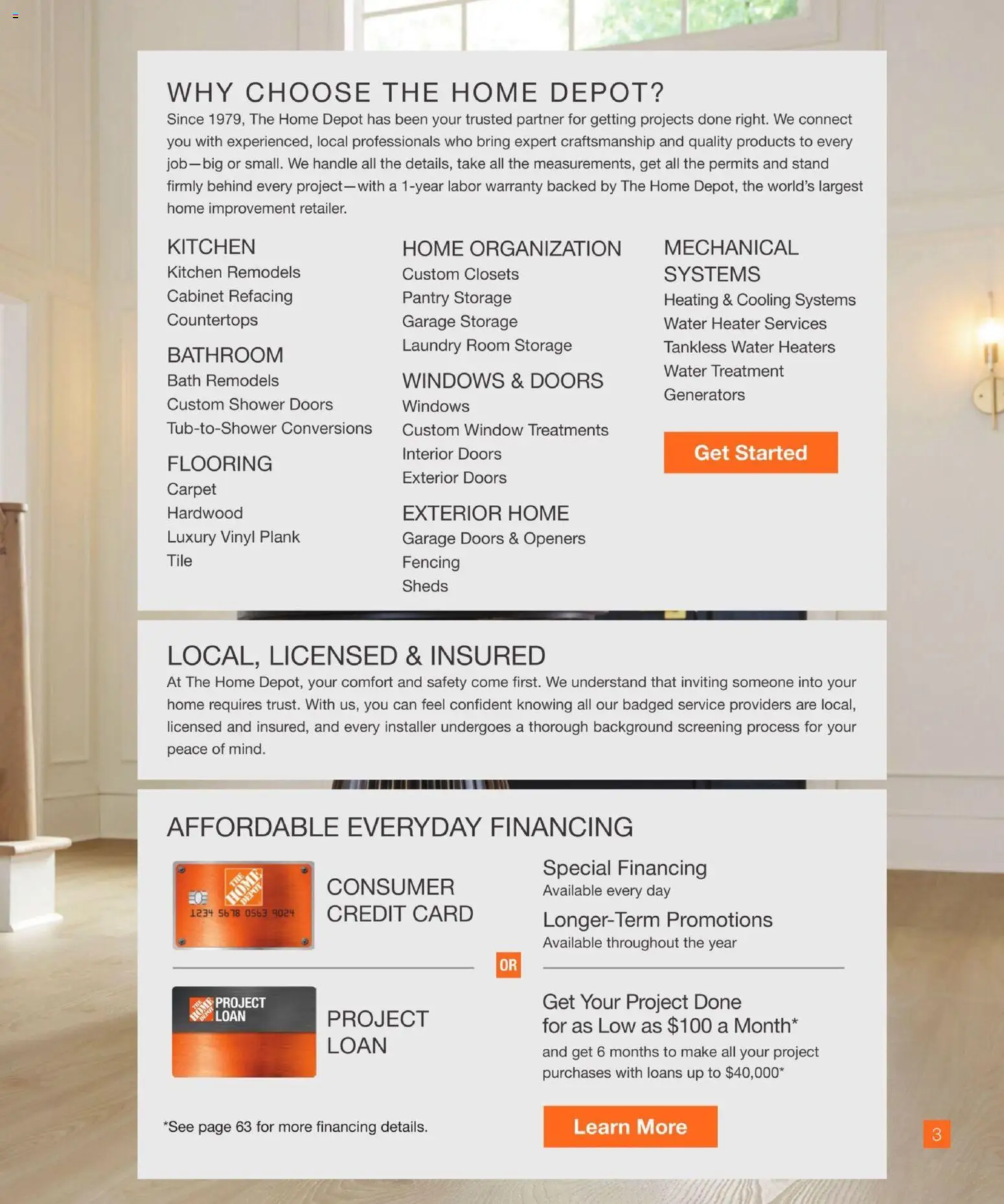 Home Depot Home Services Catalog - valid from 09/17/2026 | Page: 3 | Products: Doors, Bath, Carpet, Interior doors
