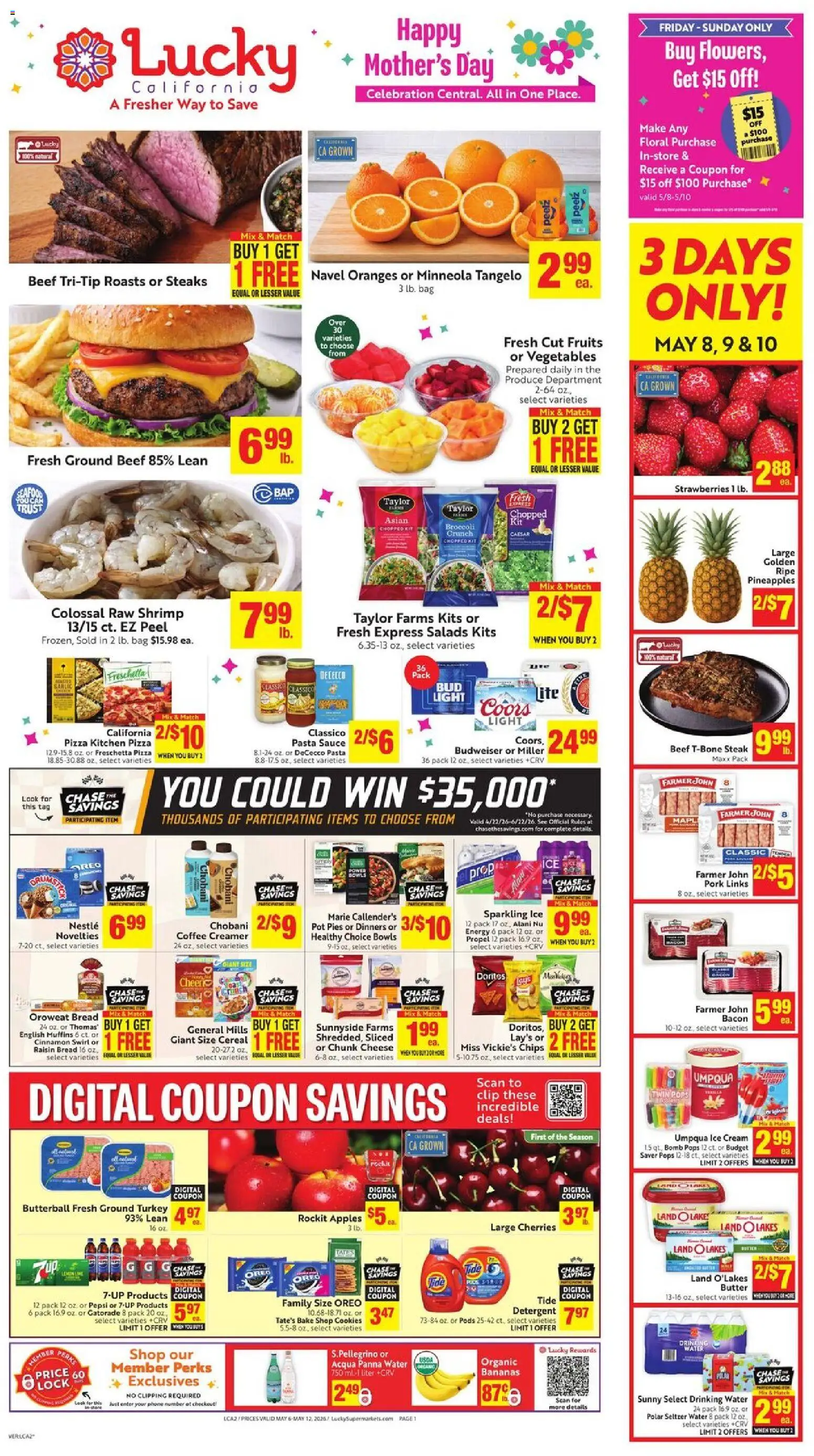 Lucky Supermarkets Weekly - AK - valid from 06.05.2026 | Page: 4 | Products: Cherries, Chips, Water, Bag