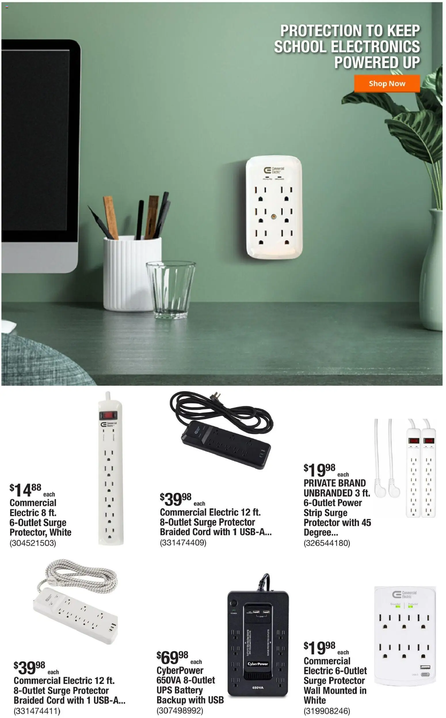 Home Depot Weekly Ad - valid from 08/13/2026 | Page: 2 | Products: Battery, Usb, UPS, Surge Protector