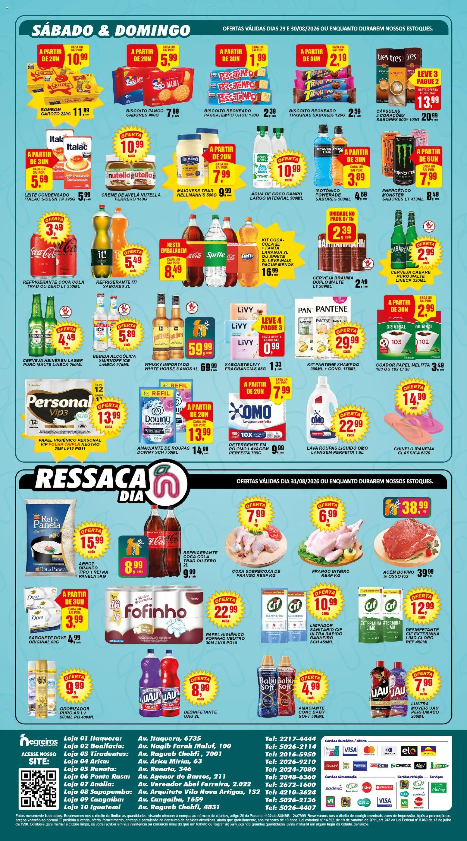 Negreiros Folheto - válido de 29/08/2026 | Página: 2 | Produtos: Acém, Arroz, Refrigerante, Leite condensado