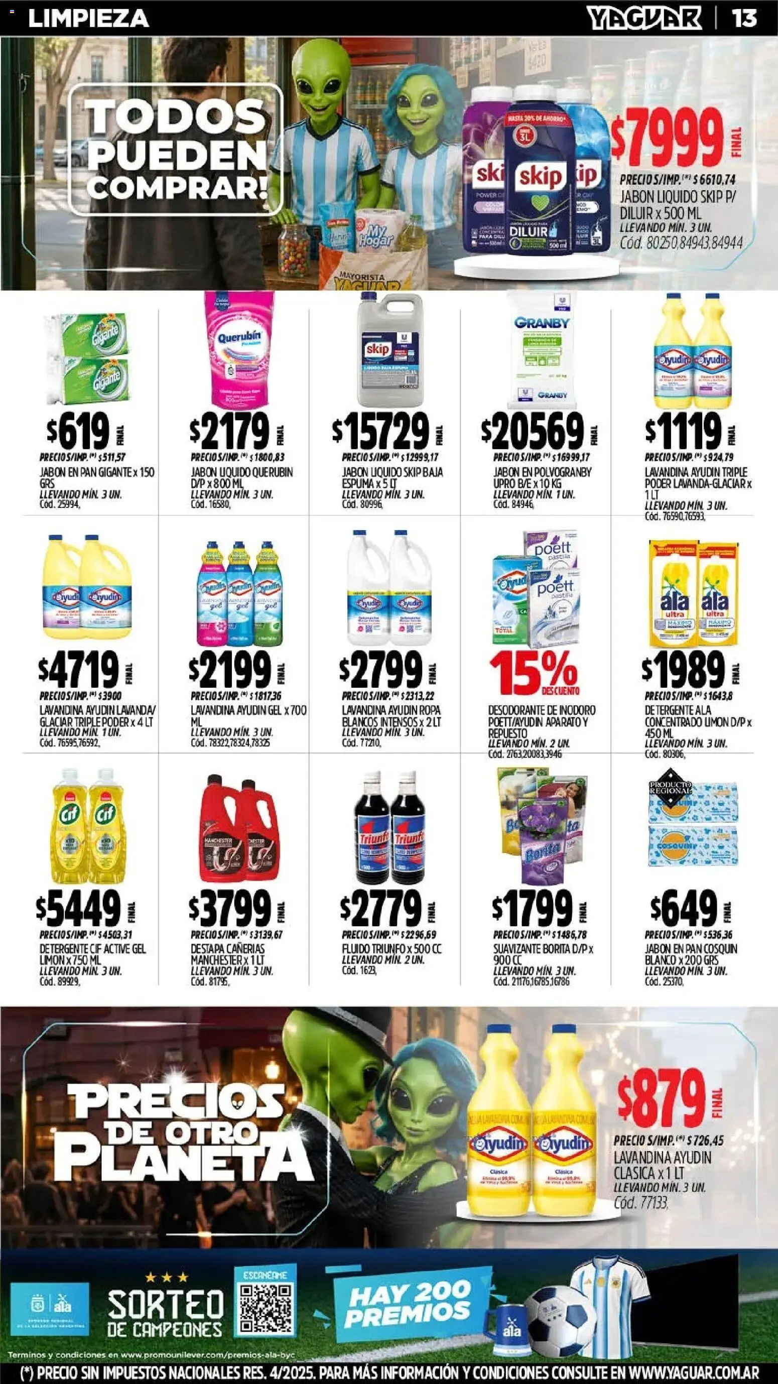 Yaguar - Oferta Semanal Misiones │ válido desde el 13/07/2026 | Página: 14 | Productos: Jabón, Desodorante, Limón, Ropa
