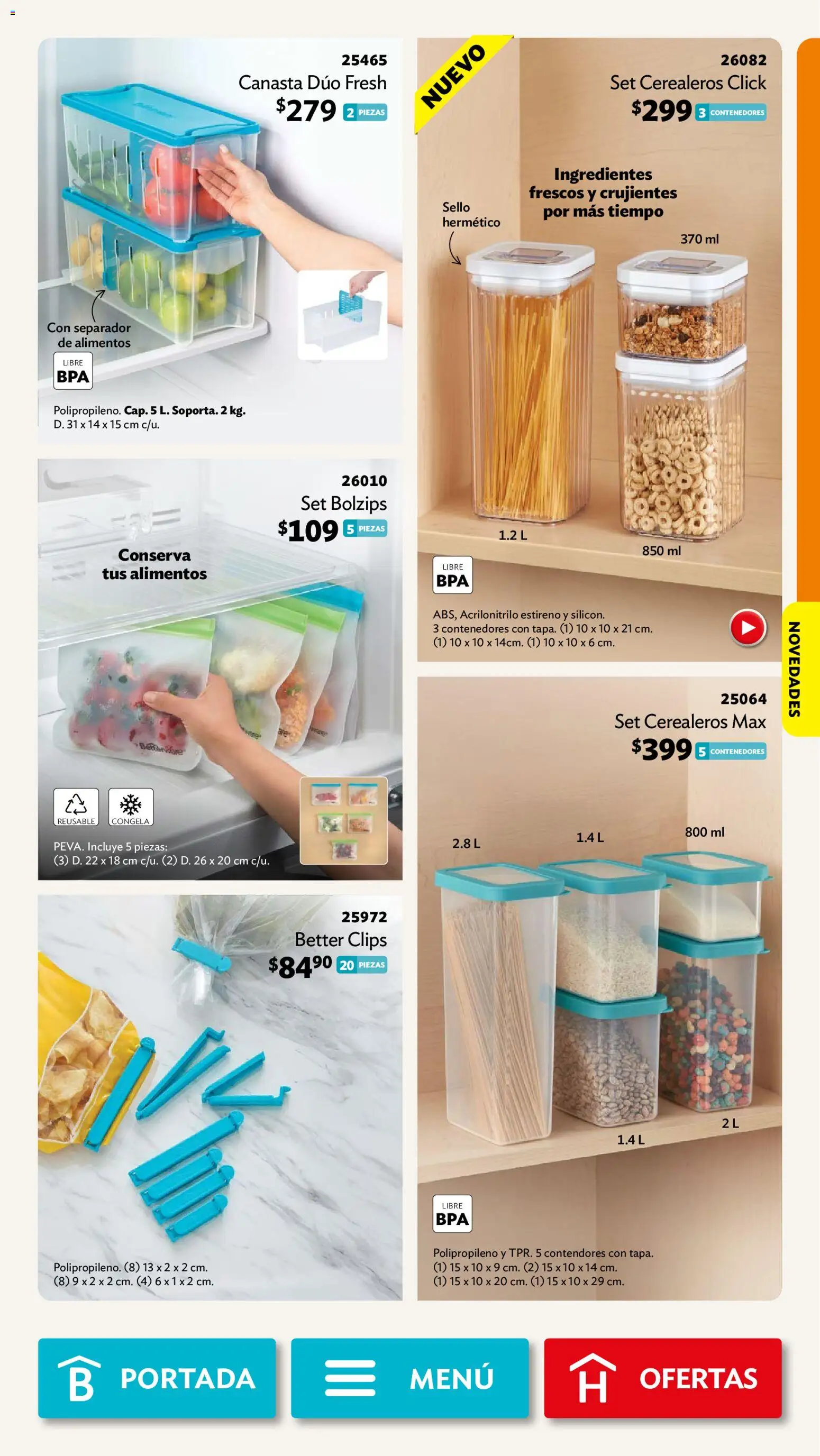 Nuevas ofertas de Betterware válidas en toda la República Mexicana desde el 31/08/2026. ¡Encuentra las mejores ofertas en Betterware campaña 9 2026! | Página: 41 | Productos: Alimentos, Ingredientes, Canasta