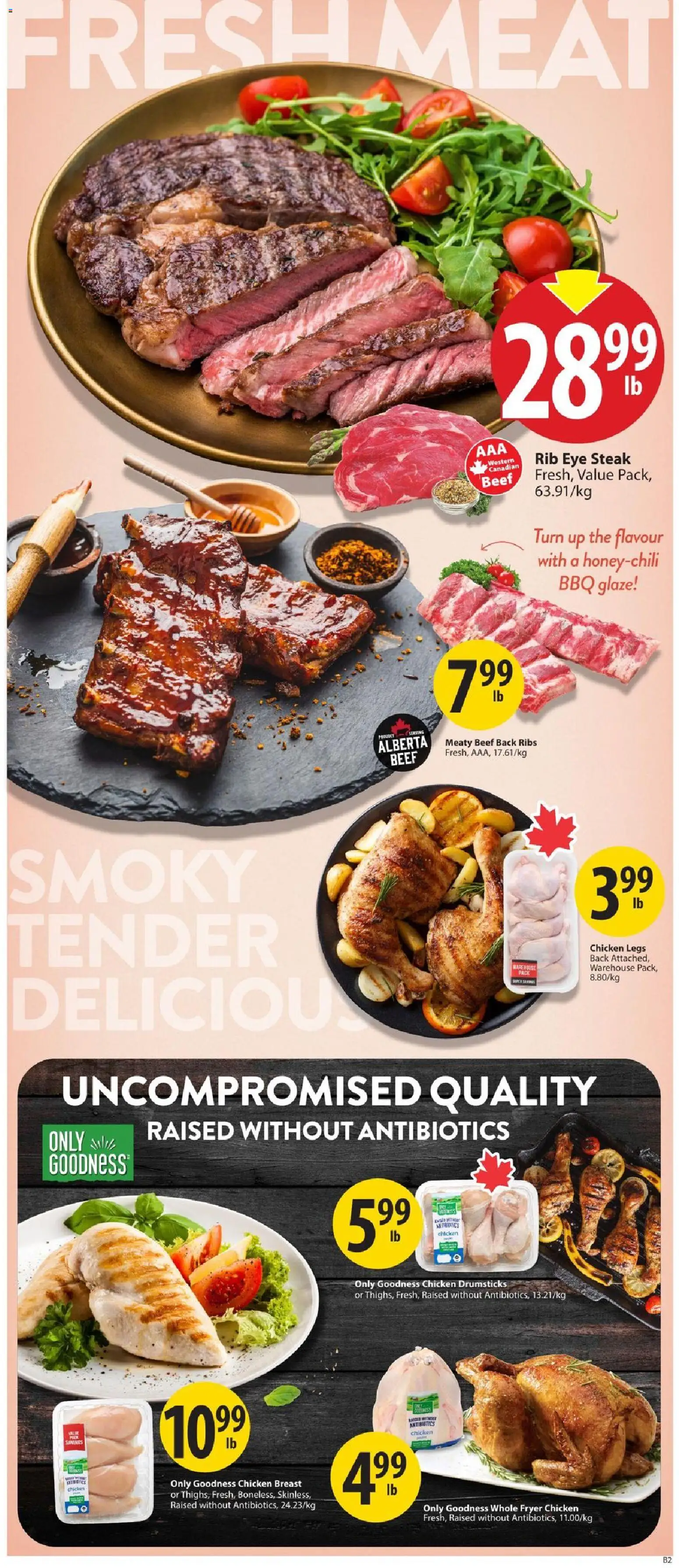 Save on foods flyer valid from Aug 13, 2026 | Page: 9 | Products: Beef, Meat, Steak, Chicken drumsticks
