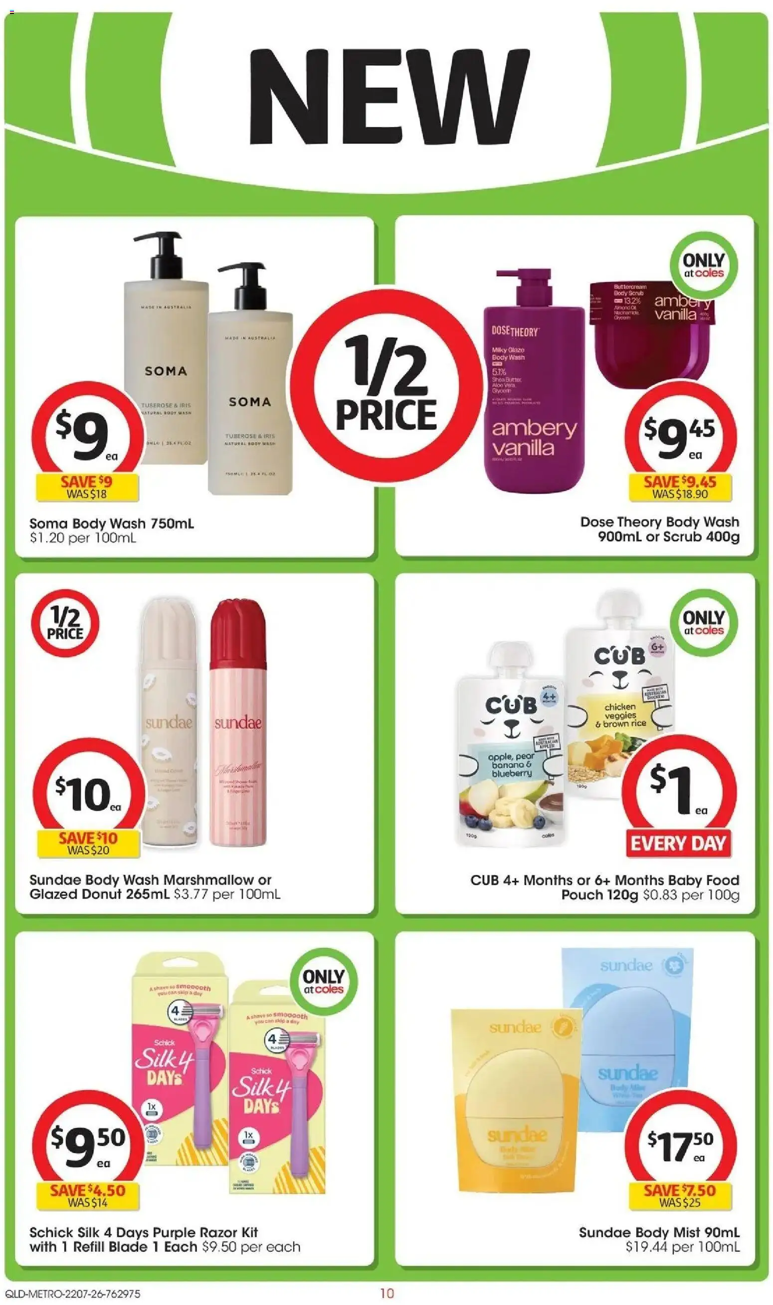 Coles catalogue - valid from 22/07/2026 | Page: 10 | Products: Butter, Scrub, Rice, Pear