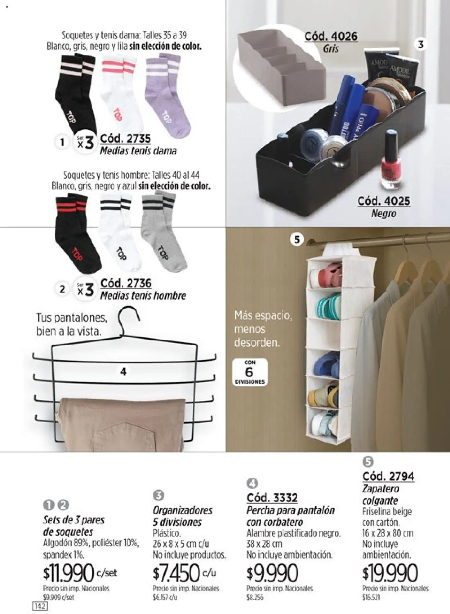 Amodil - Campaña 11 │ válido desde el 01.07.2026 | Página: 142 | Productos: Algodón, Zapatero, Percha, Medias