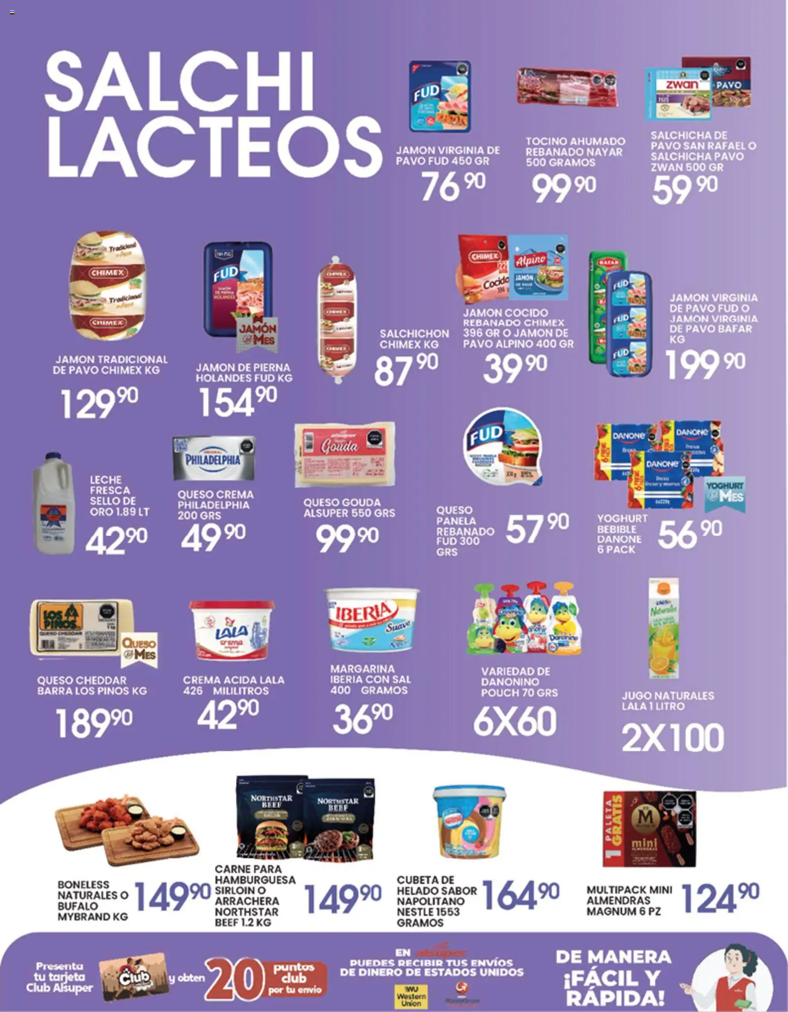 Nuevas ofertas de Alsuper válidas en toda la República Mexicana desde el 05.05.2026. ¡Encuentra las mejores ofertas en Alsuper folleto Chihuahua-Estado! | Página: 3 | Productos: Almendras, Jamón cocido, Crema, Queso