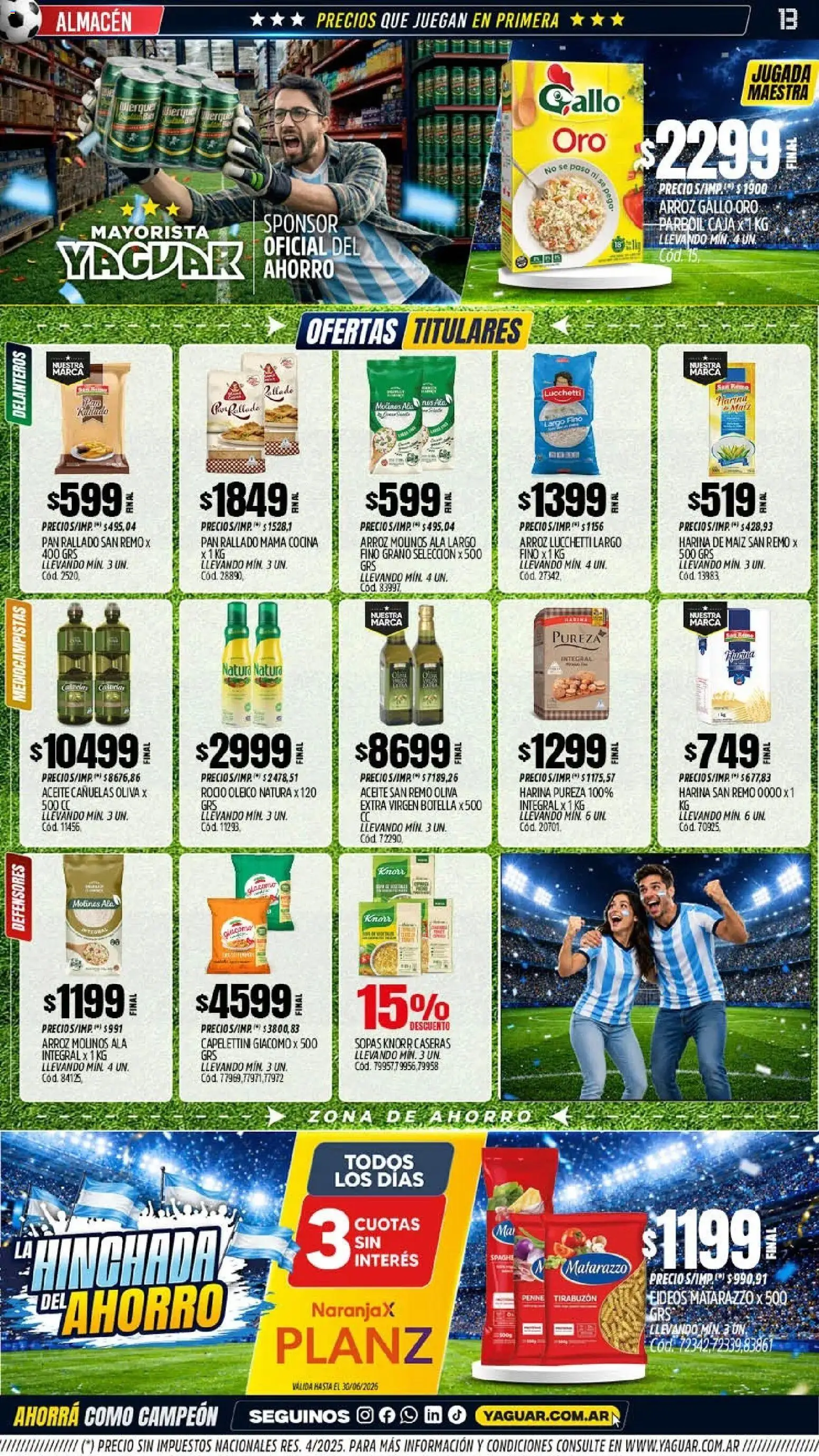 Yaguar - Oferta Semanal Parque Chacabuco │ válido desde el 01.06.2026 | Página: 14 | Productos: Cocina, Aceite, Pan, Fideos