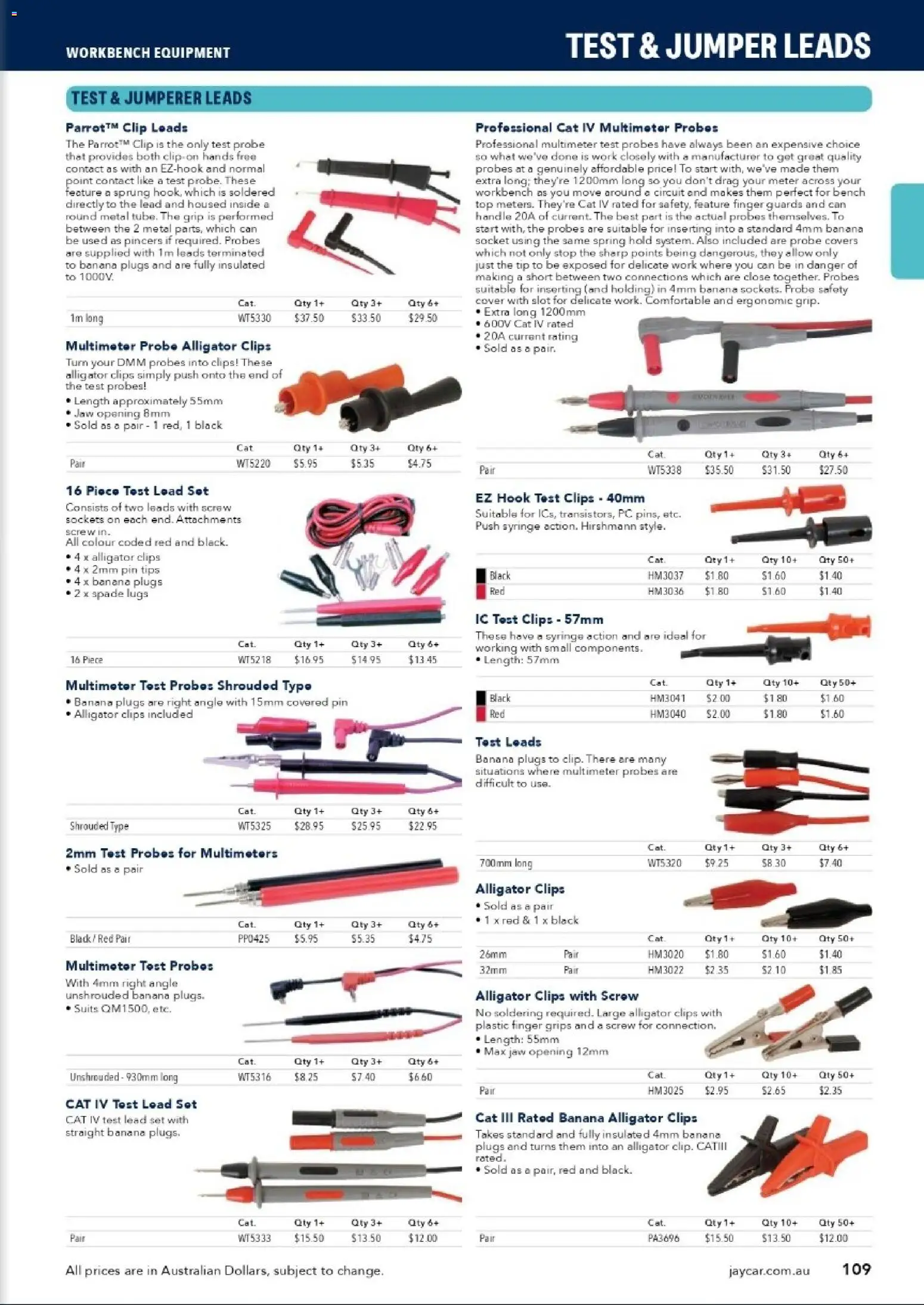 Jaycar catalogue - valid from 31/08/2026 | Page: 107 | Products: Jumper, Spade, Clip, Clips