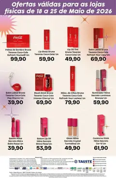 Tauste ofertas Perfumaria - Pré-Visualização do folheto da loja Tauste, válido de 18.05.2026 | Página: 2 | Produtos: Batom, Cola, Maiô, Óleo
