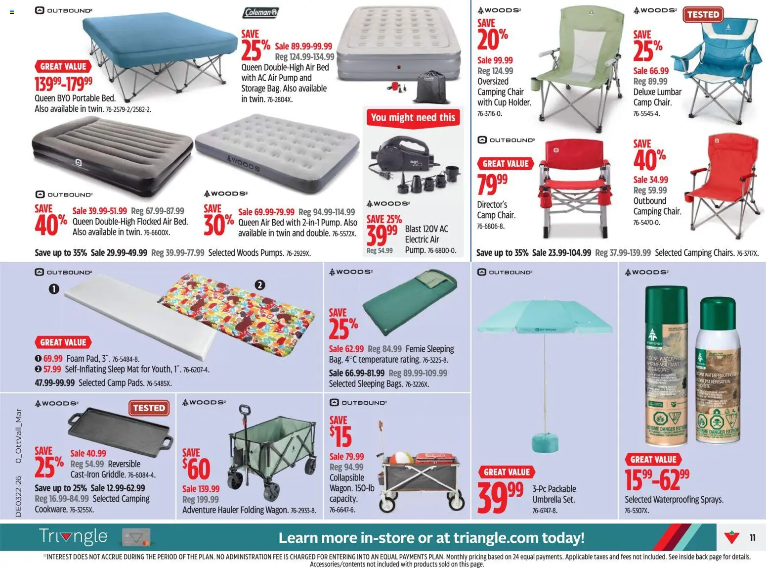 Canadian Tire flyer valid from 28.05.2026 | Page: 11 | Products: Umbrella, Bed, Chair