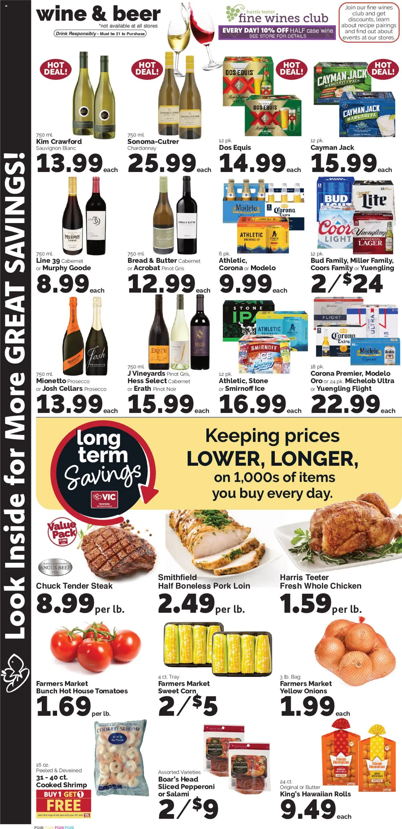 Harris Teeter Weekly Ad - NC - valid from 10.06.2026 | Page: 11 | Products: Bread, Wine, Pork, Cream