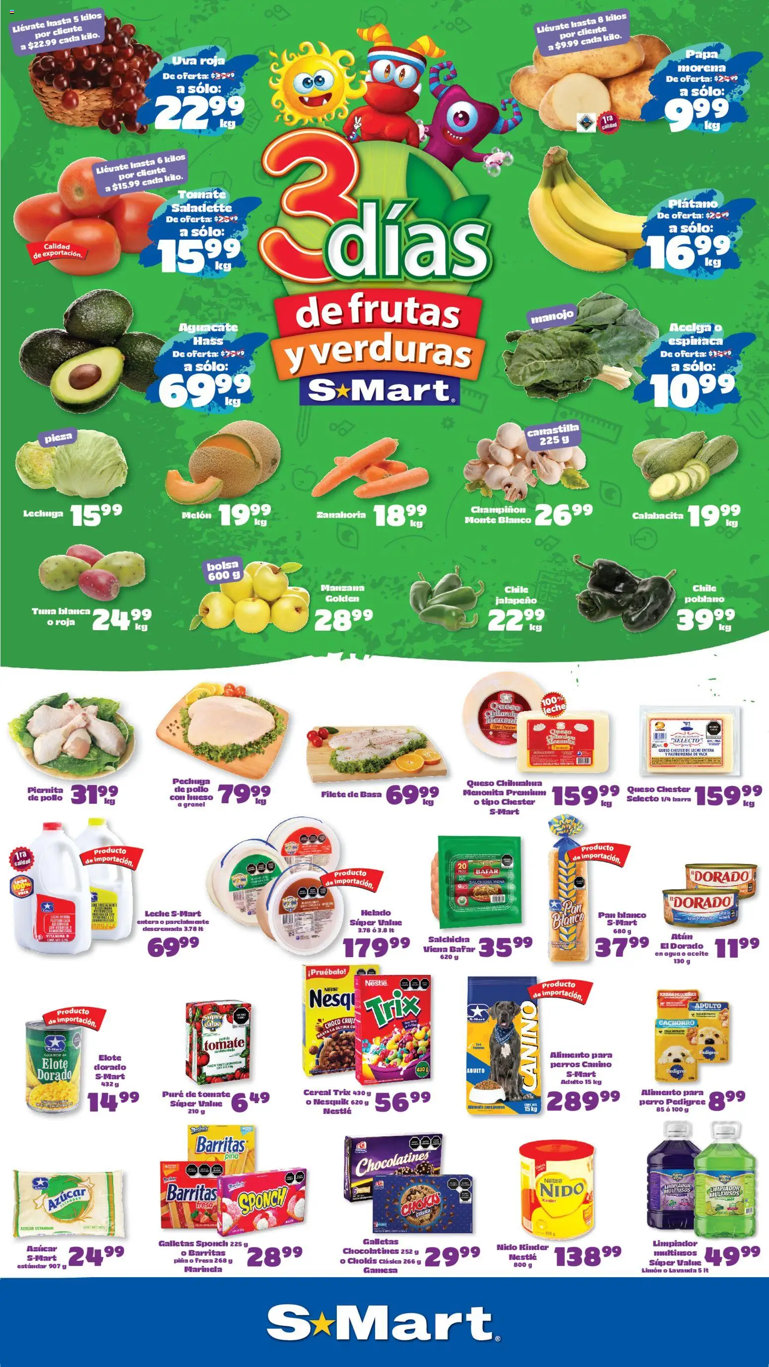 Nuevas ofertas de S-Mart válidas en toda la República Mexicana desde el 25/08/2026. ¡Encuentra las mejores ofertas en S-Mart folleto Matamoros! | Página: 1 | Productos: Agua, Piña, Calabacita, Verduras