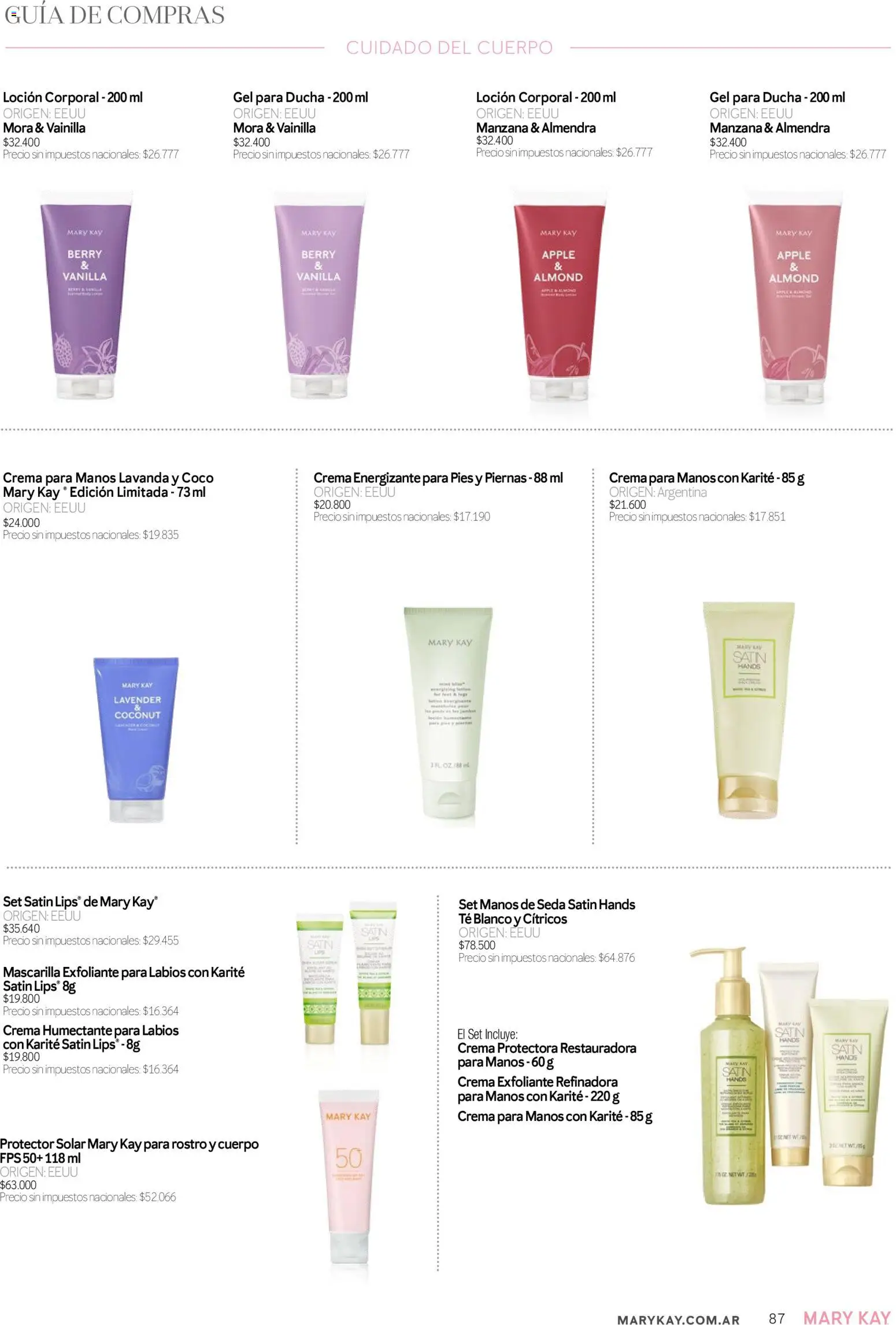 Mary Kay catálogo │ válido desde el 01/08/2026 | Página: 87 | Productos: Ducha, Loción, Almendra, Crema