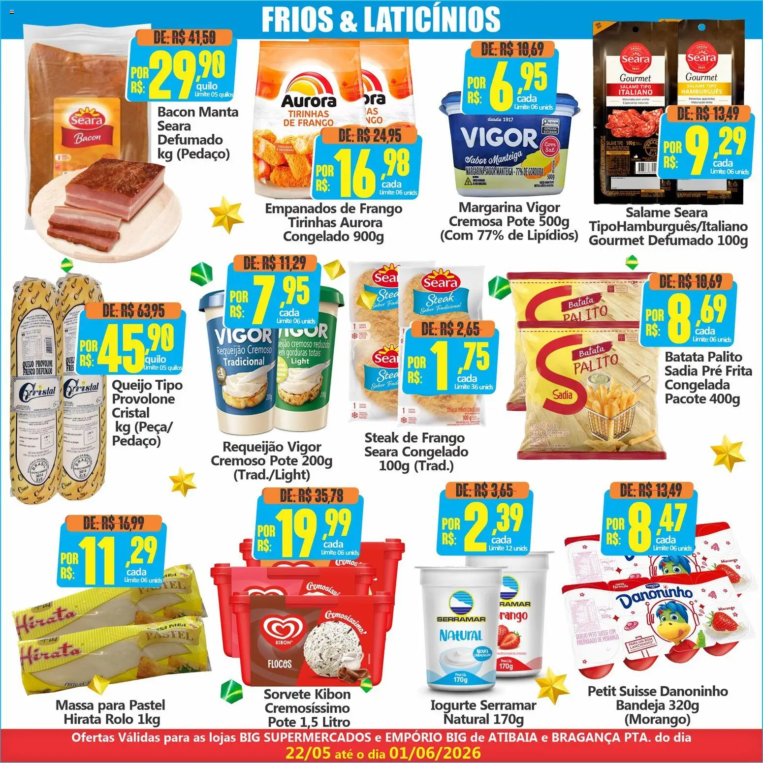Big Supermercados Folheto - válido de 22.05.2026 | Página: 4 | Produtos: Manteiga, Provolone, Massa, Batata