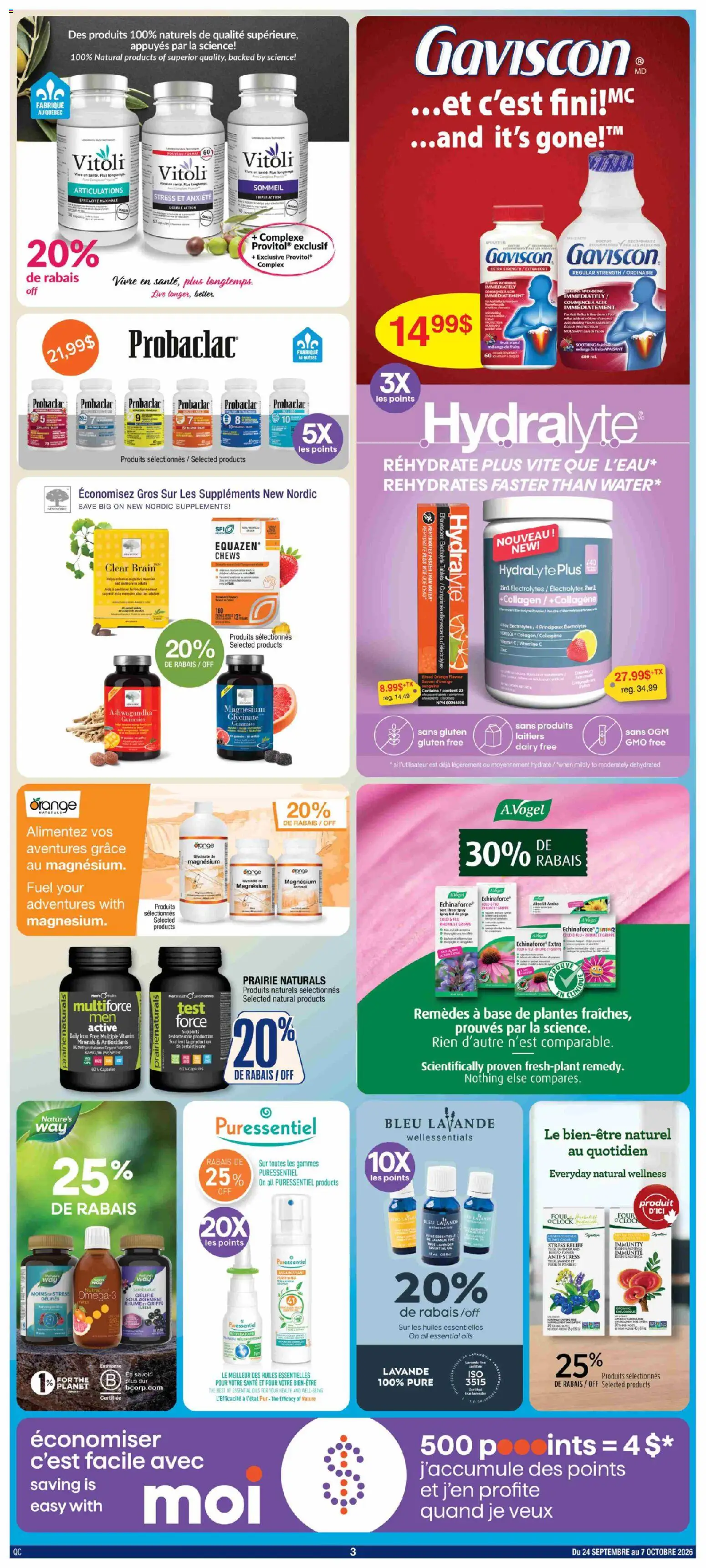 Jean Coutu flyer valid from Sep 24, 2026 | Page: 3 | Products: Fruit, Iron, Foam, Ashwagandha