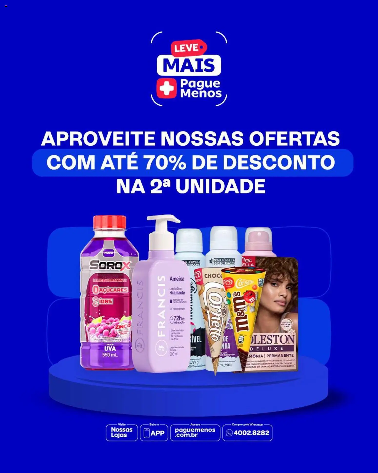 Pague Menos Folheto - válido de 10/08/2026 | Página: 1 | Produtos: Manteiga, Arroz, Bebida, Ameixa