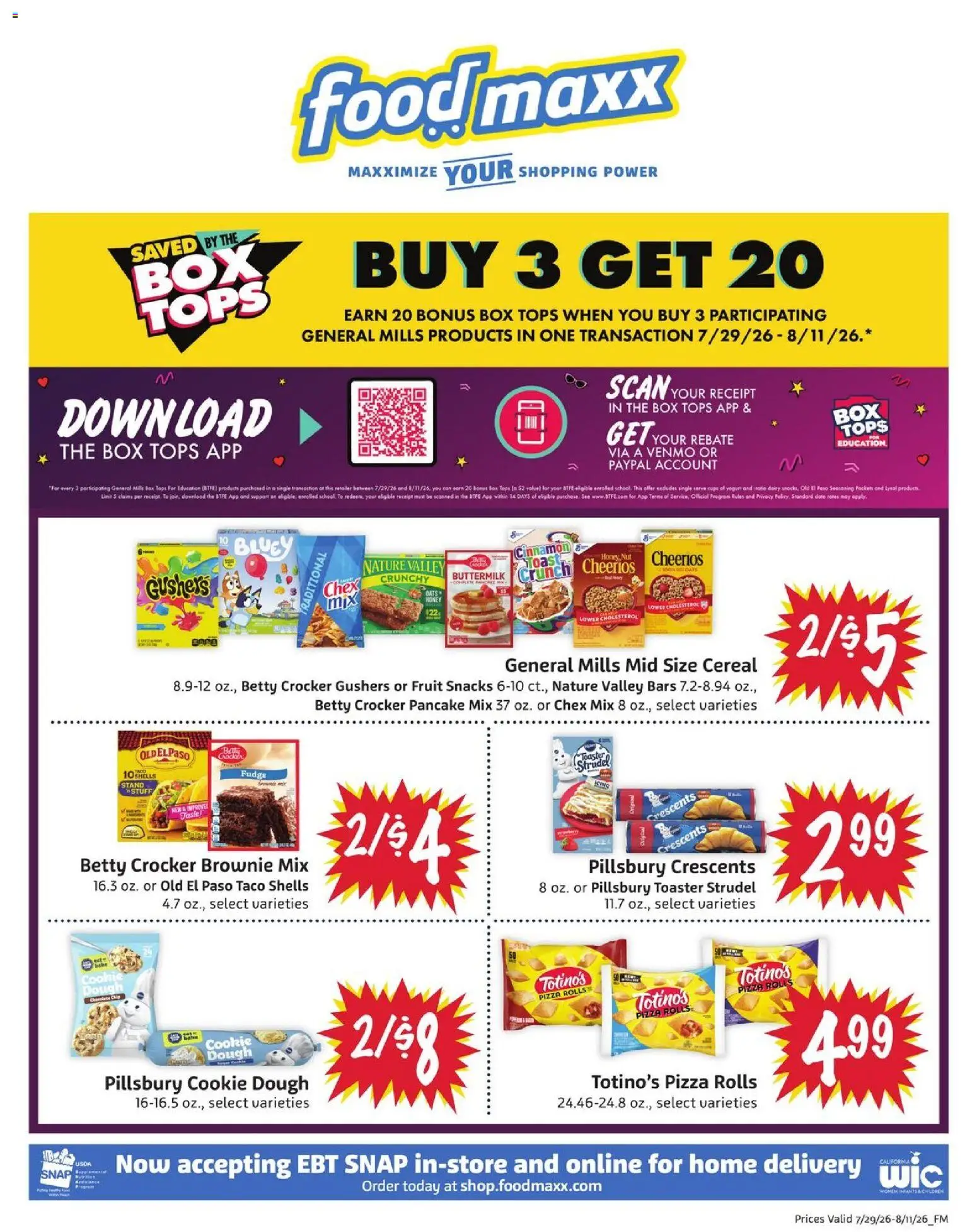 FoodMaxx Weekly Ad - NV - valid from 07/29/2026 | Page: 1 | Products: Toaster, Box, Yogurt, Pizza