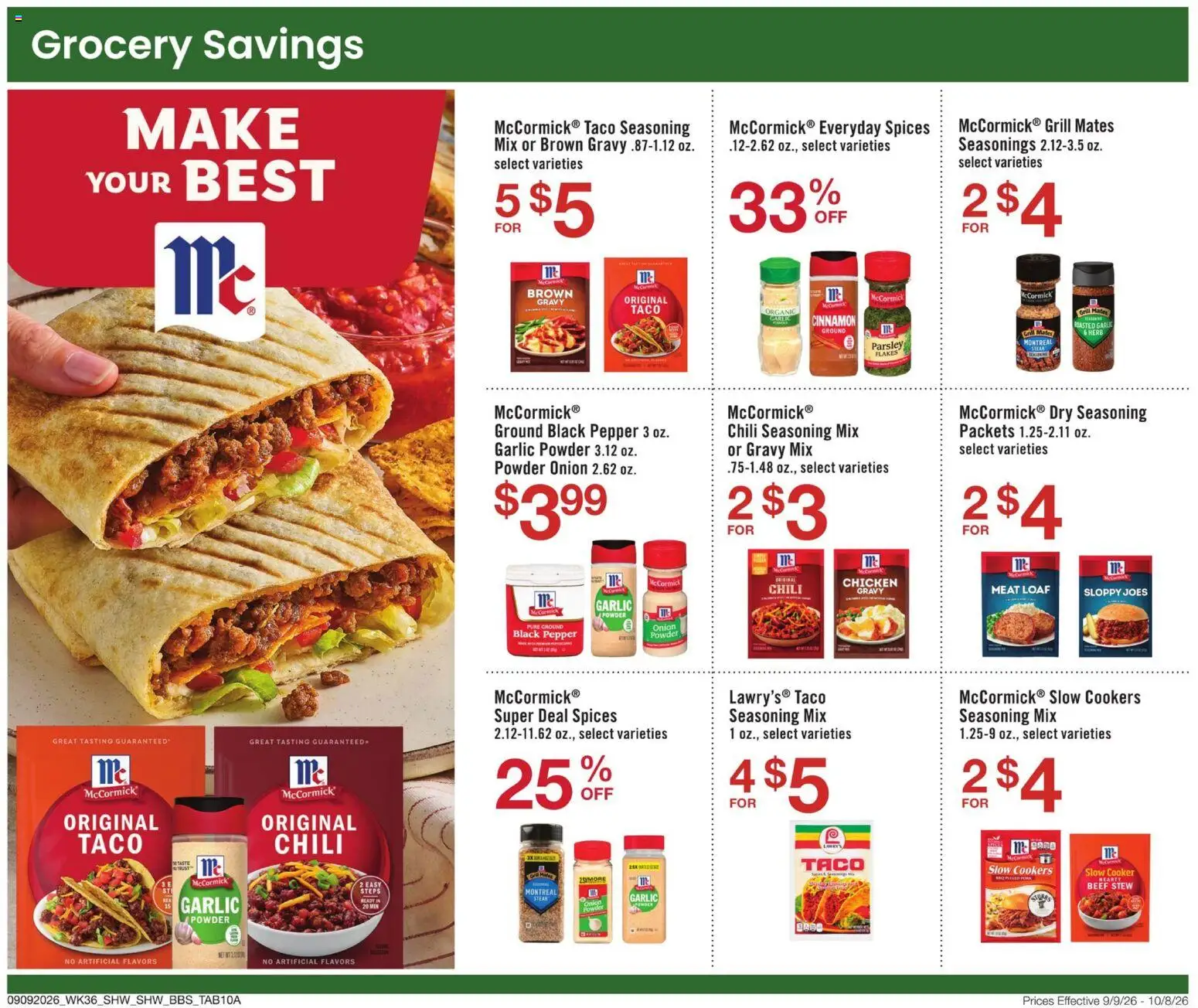 Shaw's Big Book of Savings - valid from 09/09/2026 | Page: 24 | Products: Chicken, Spices, Chili, Grill