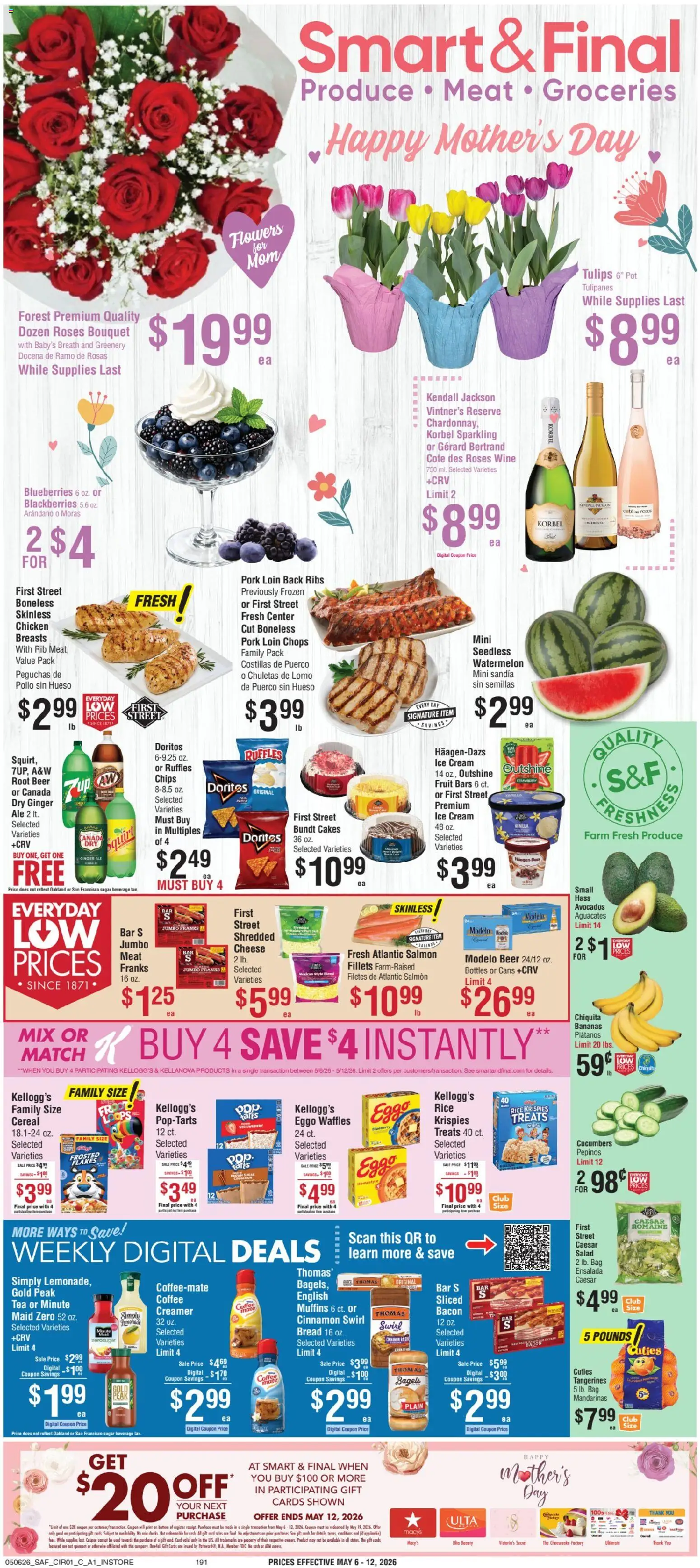 Smart & Final Weekly Ad - valid from 06.05.2026 | Page: 1 | Products: Bread, Rice, Tea, Sugar