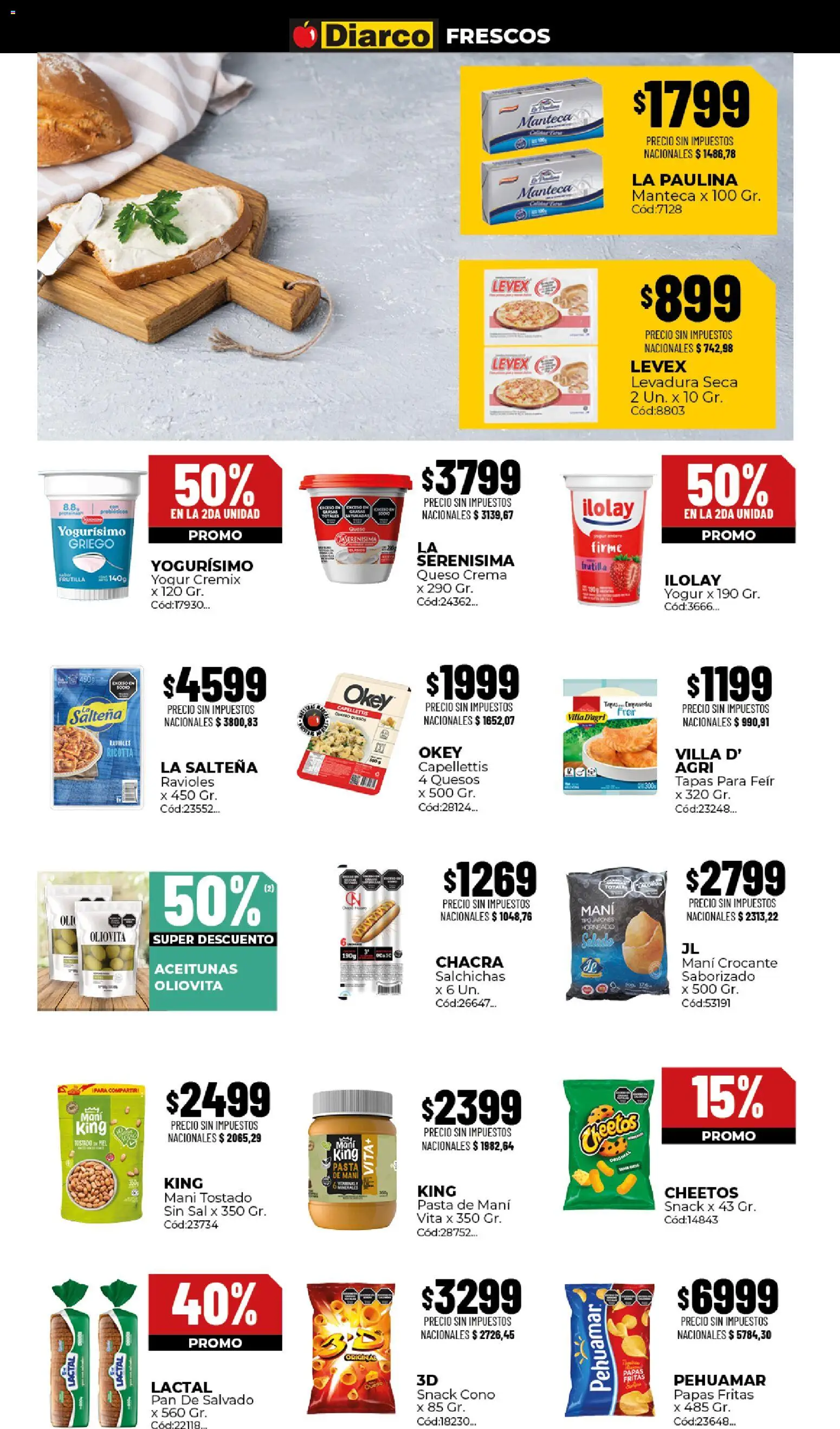 Diarco - Ofertas Gba │ válido desde el 03/08/2026 | Página: 11 | Productos: Queso crema, Mani, Yogur, Papas fritas