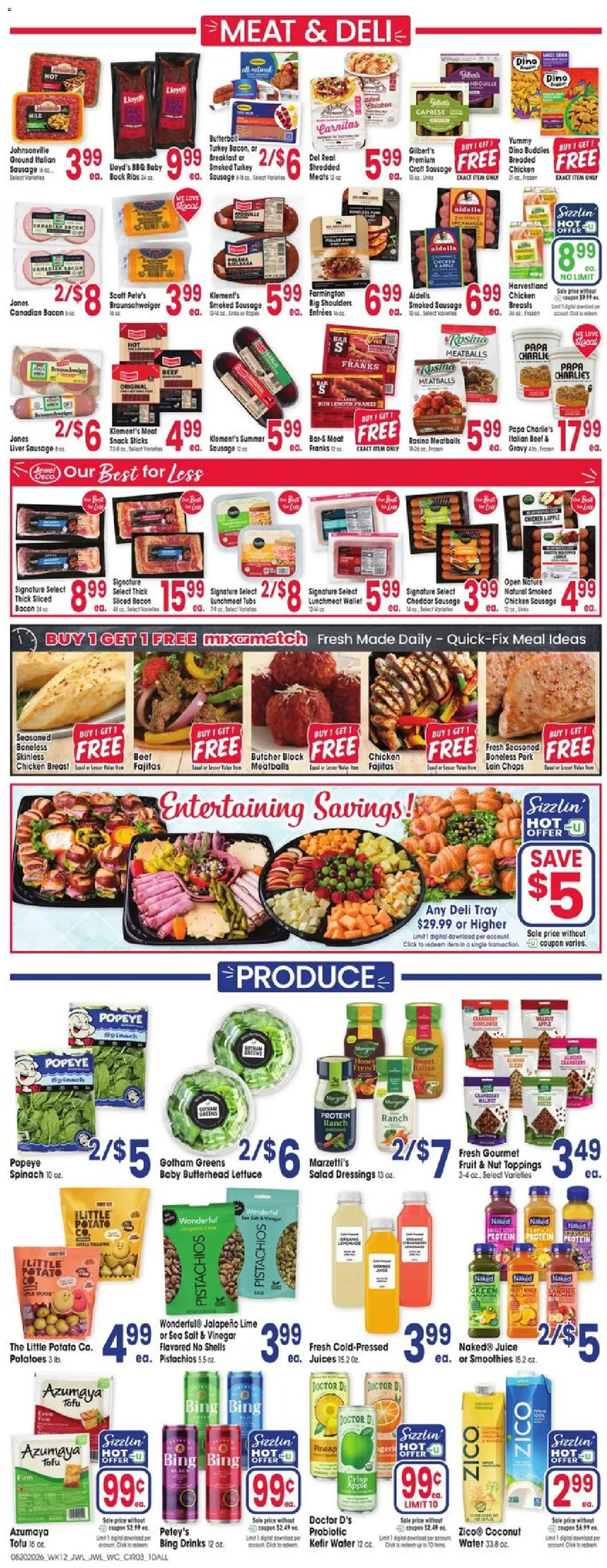 Jewel Osco Weekly Ad - IN - valid from 20.05.2026 | Page: 3 | Products: Pork, Salad, Water, Salt