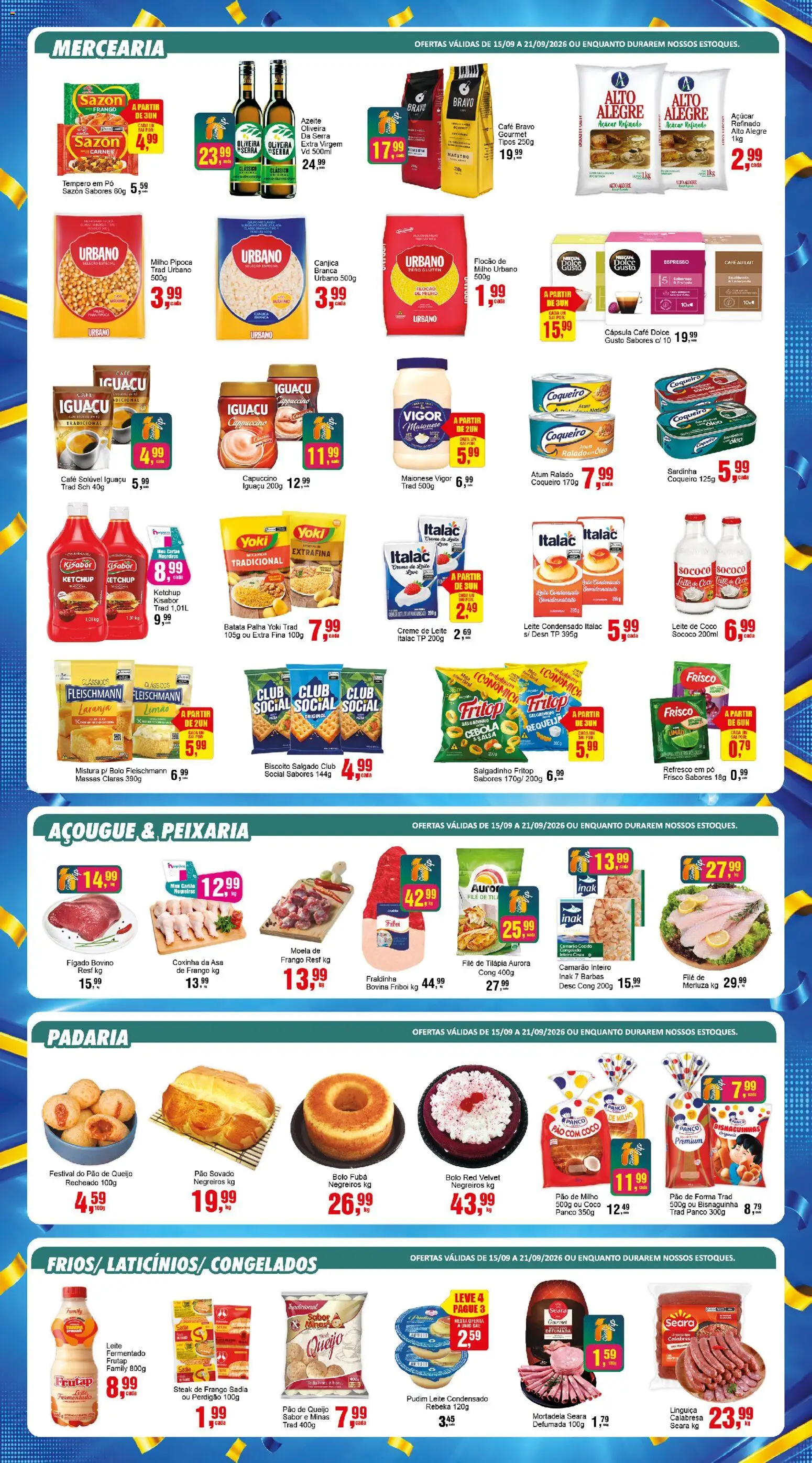 Negreiros Folheto - válido de 15/09/2026 | Página: 3 | Produtos: Cafe Dolce Gusto, Fubá, Batata, Maionese