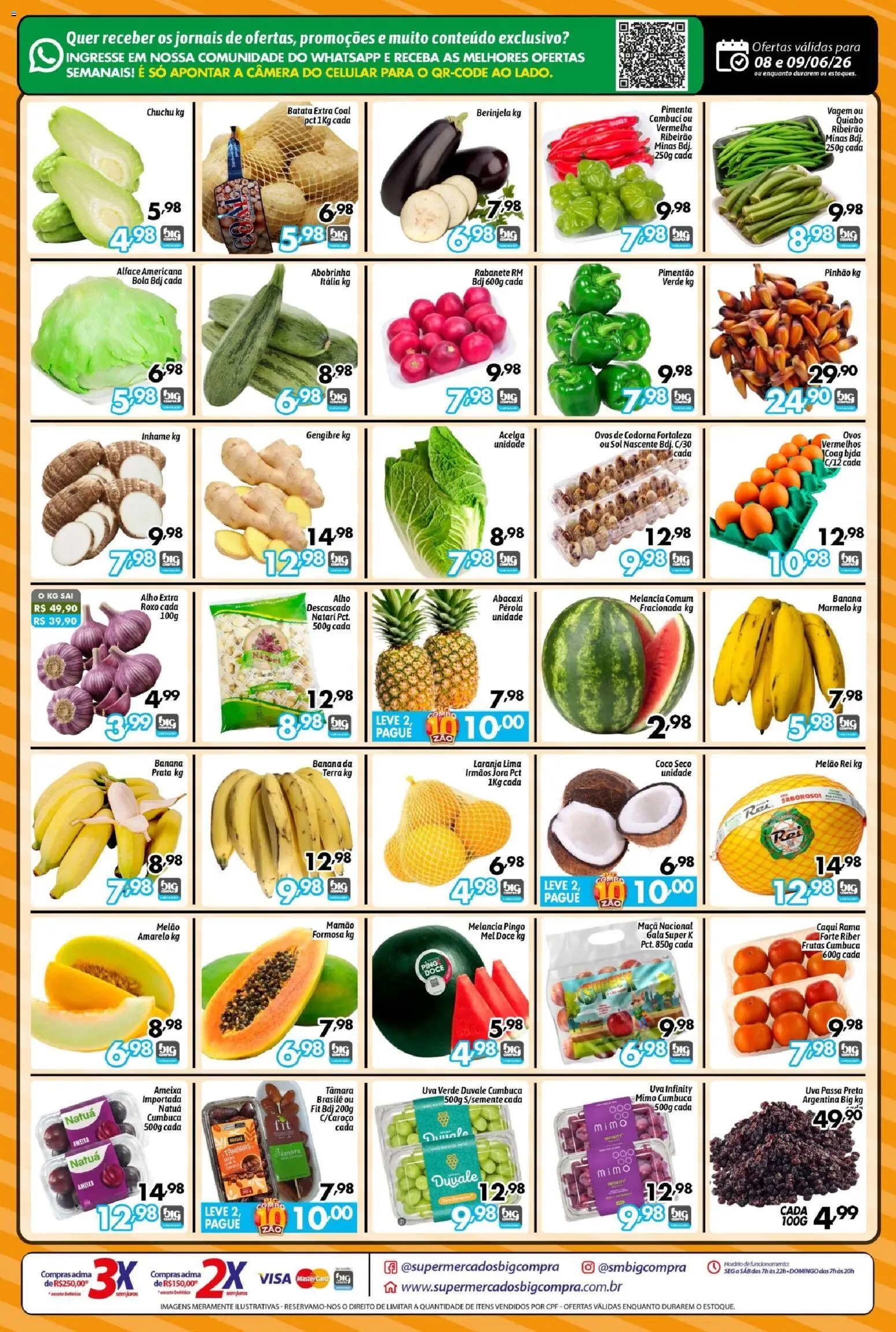 Big Compra Folheto - válido de 08.06.2026 | Página: 2 | Produtos: Melancia, Gengibre, Rabanete, Mamão