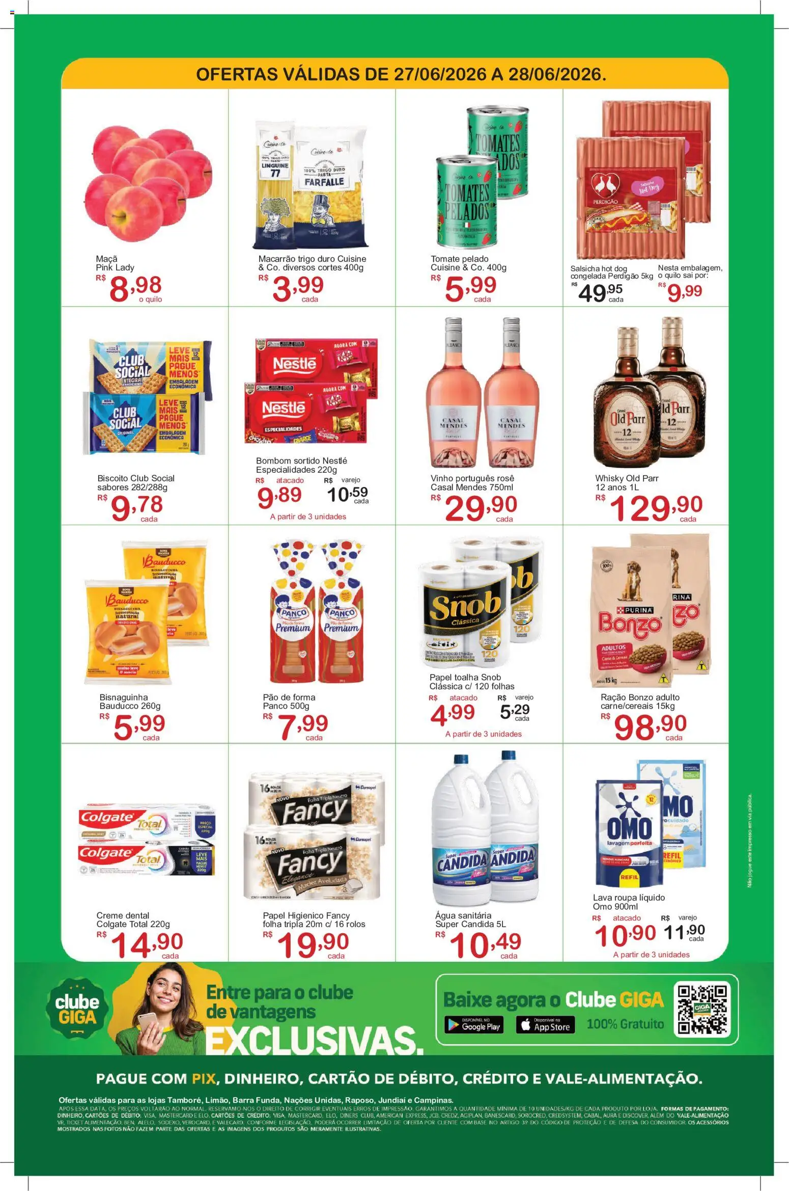 GIGA Atacado Folheto - válido de 27/06/2026 | Página: 2 | Produtos: Biscoito, Whisky, Pão, Pasta