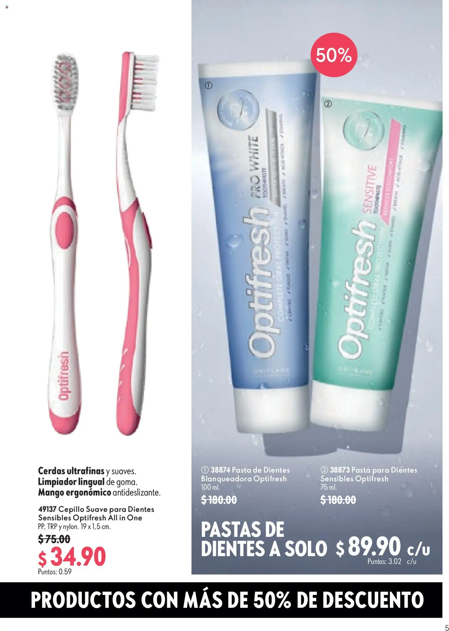 Nuevas ofertas de Oriflame válidas en toda la República Mexicana desde el 01/08/2026. ¡Encuentra las mejores ofertas en Oriflame catálogo Venta Especial! | Página: 5 | Productos: Cepillo, Mango, Pasta, Limpiador