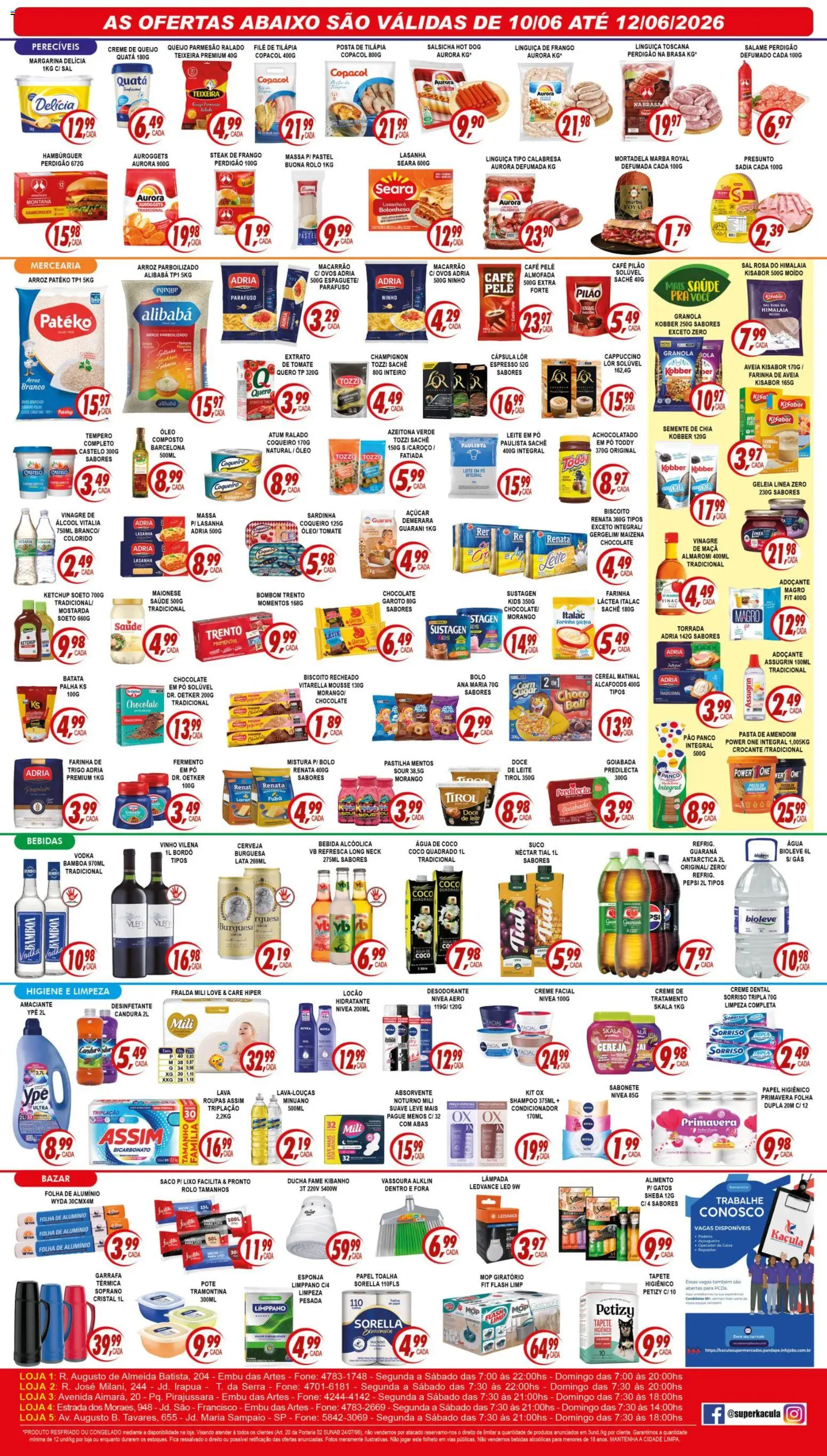 Kaçula Folheto - válido de 10.06.2026 | Página: 2 | Produtos: Desodorante, Cerveja, Absorvente, Margarina