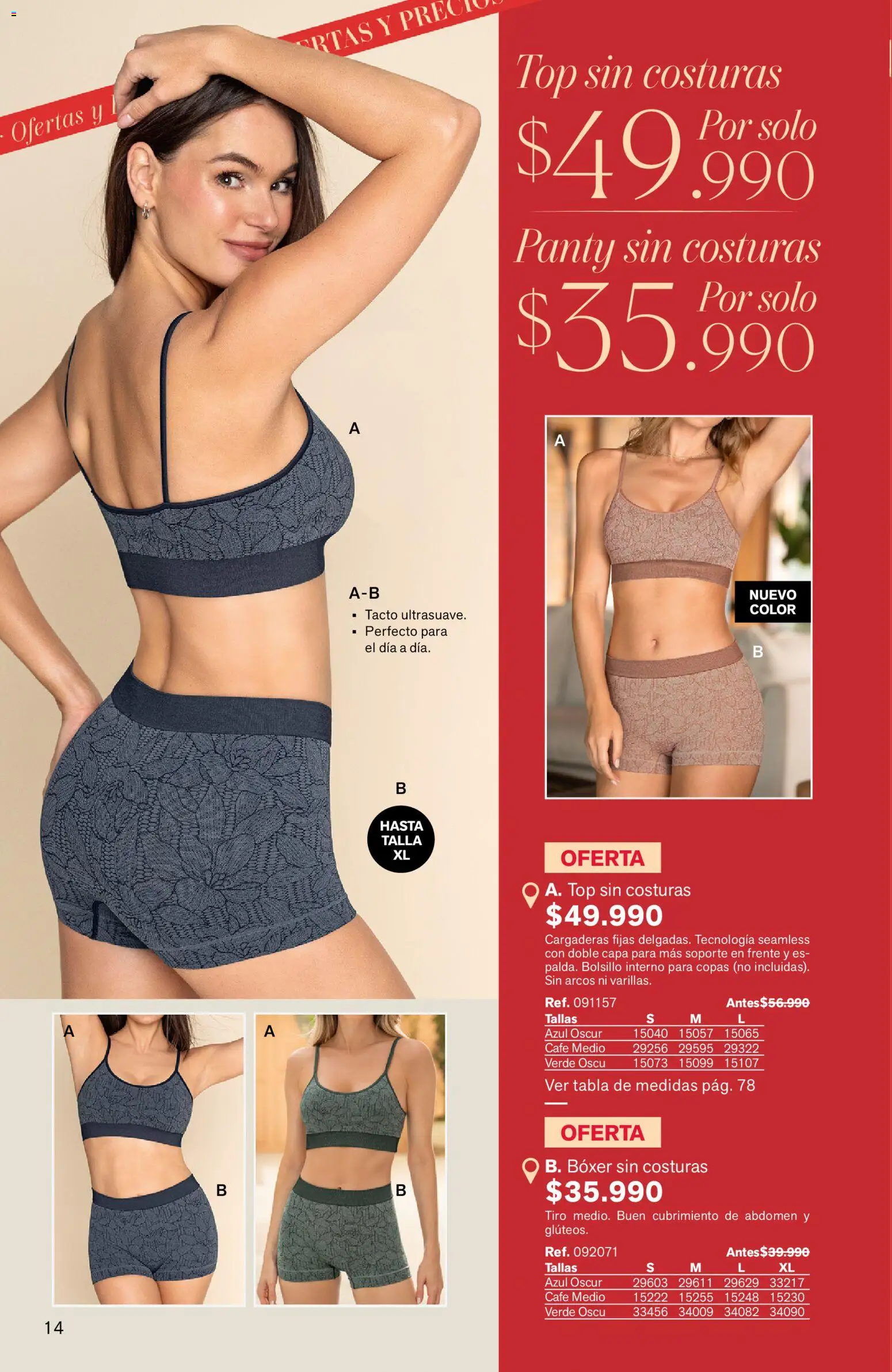 Leonisa revista - valida desde el 25/06/2026 | Página: 14 | Productos: Top, Café