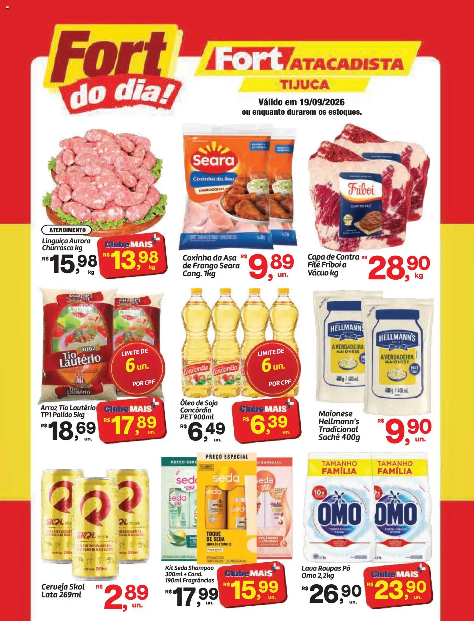 Fort Atacadista Folheto - válido de 19/09/2026 | Página: 2 | Produtos: Shampoo, Linguiça, Arroz, Frango